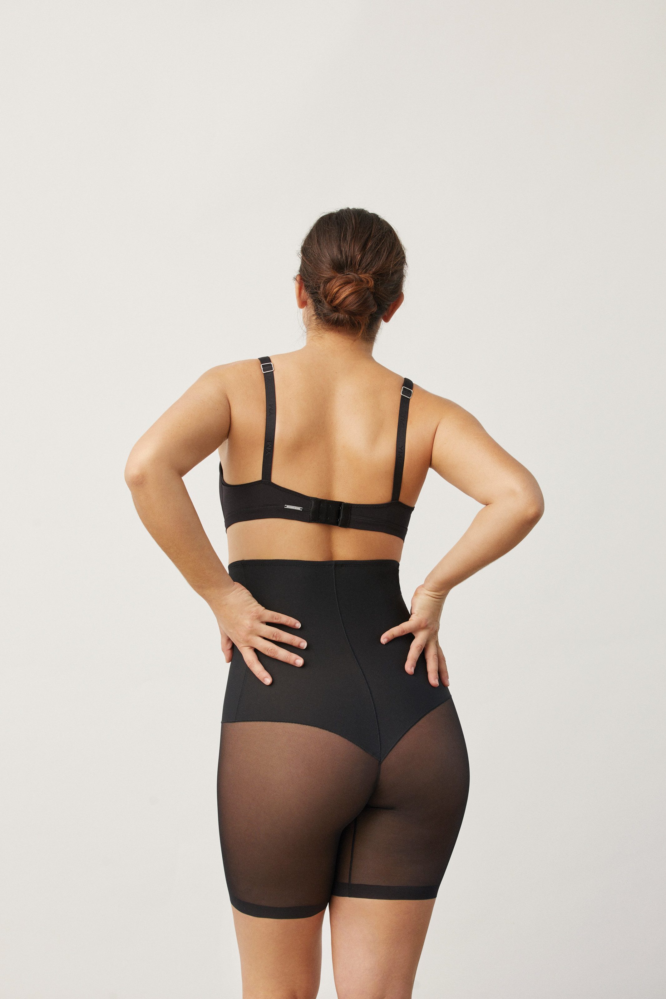 YSABEL MORA Shapinghose (2er Pack) hoch geschnitten, längeres Bein mit Tüll, Anti-Scheuer-Effekt