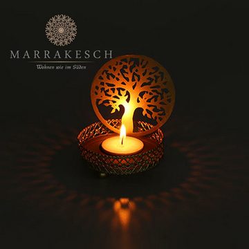 Marrakesch Orient & Mediterran Interior Windlicht Orientalisches Windlicht 8cm Gold, Teelichthalter, Kerzenhalter, Handarbeit