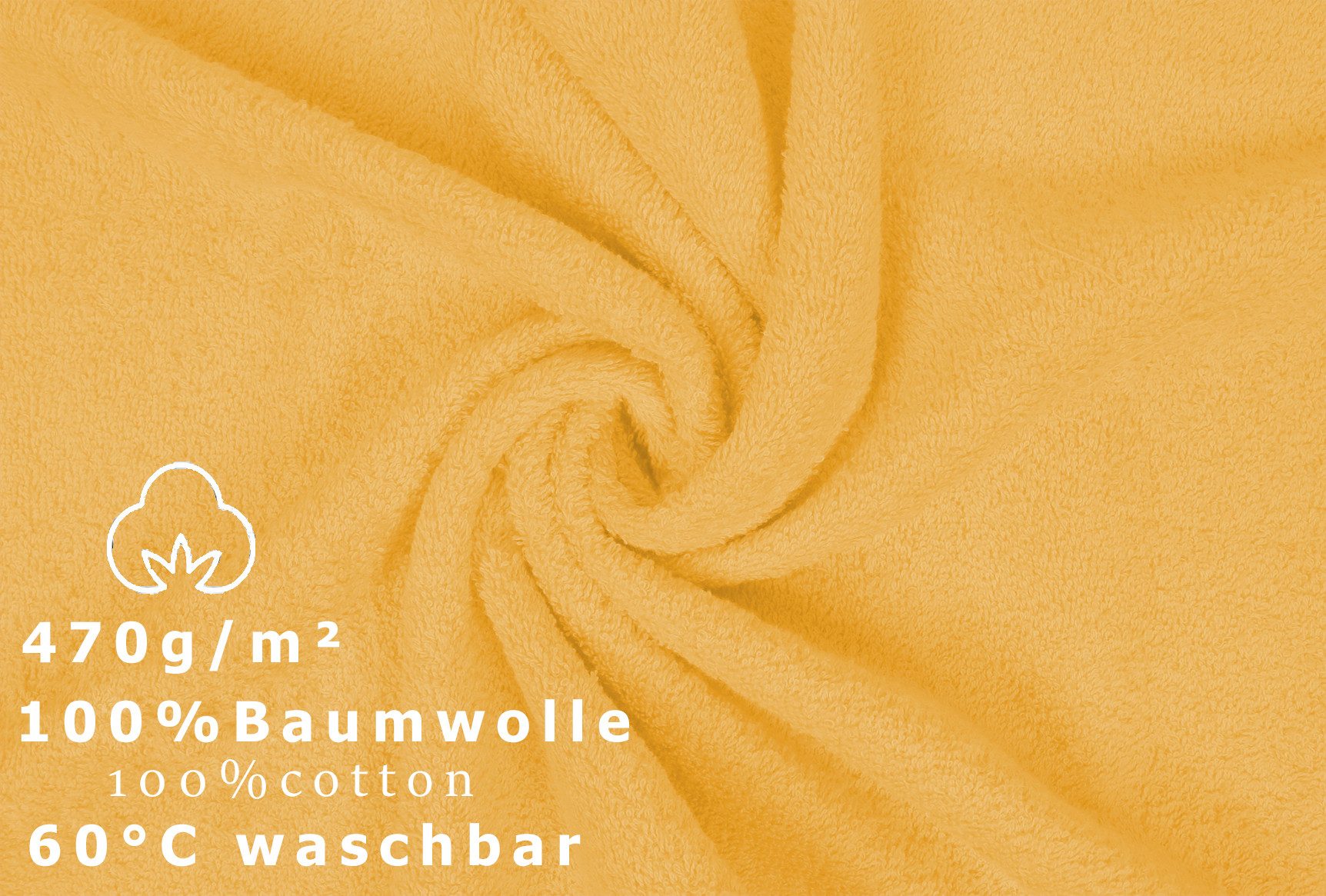 Betz Gästehandtücher 20 Stück Gästehandtücher Premium 30x50 cm Farbe honiggelb, 100% Baumwolle