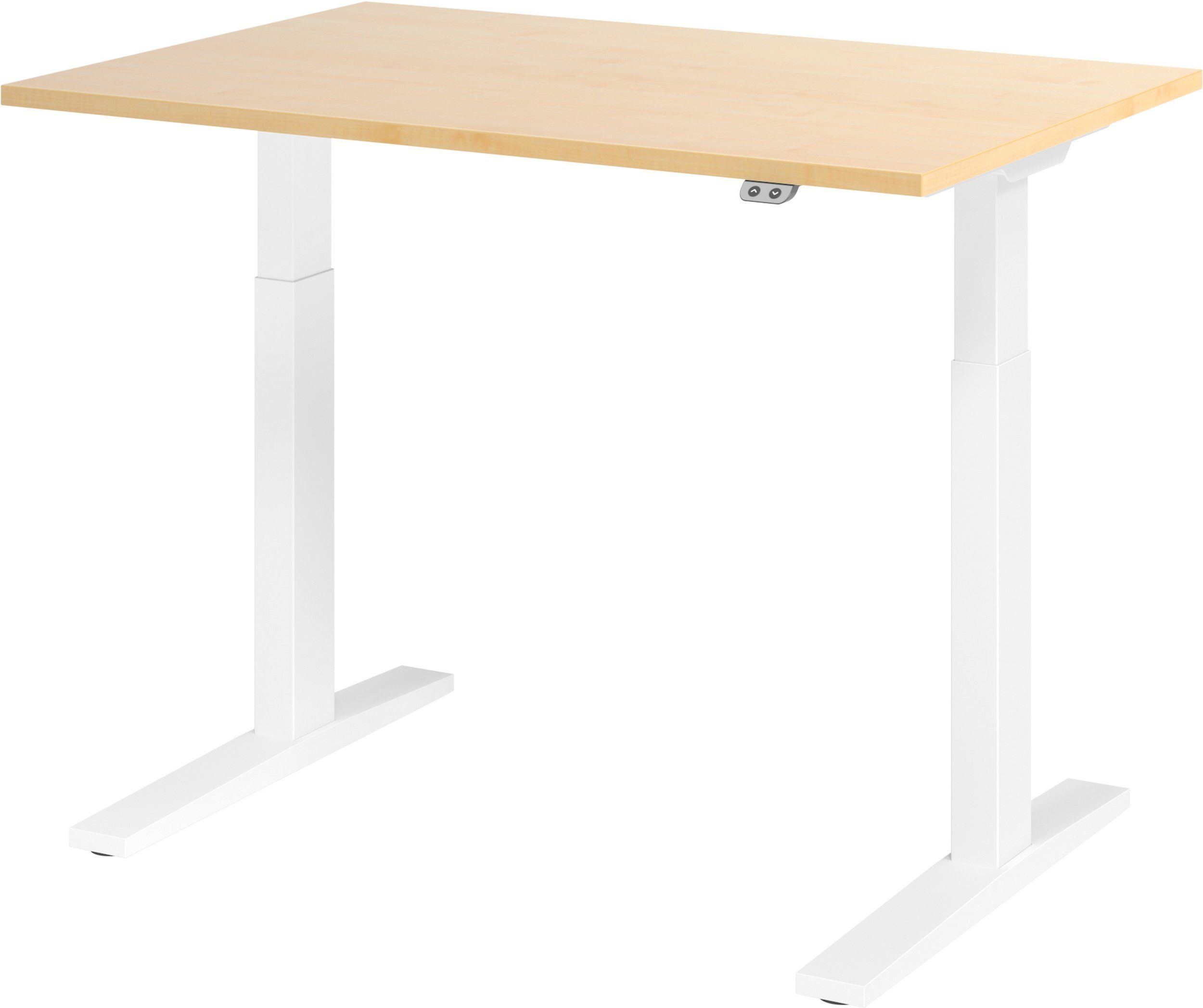 bümö Schreibtisch Schreibtisch elektrisch XMKA, Rechteck: 120 x 80 cm - Dekor: Ahorn - Gestell: Weiß Weiß | Ahorn | Schreibtische