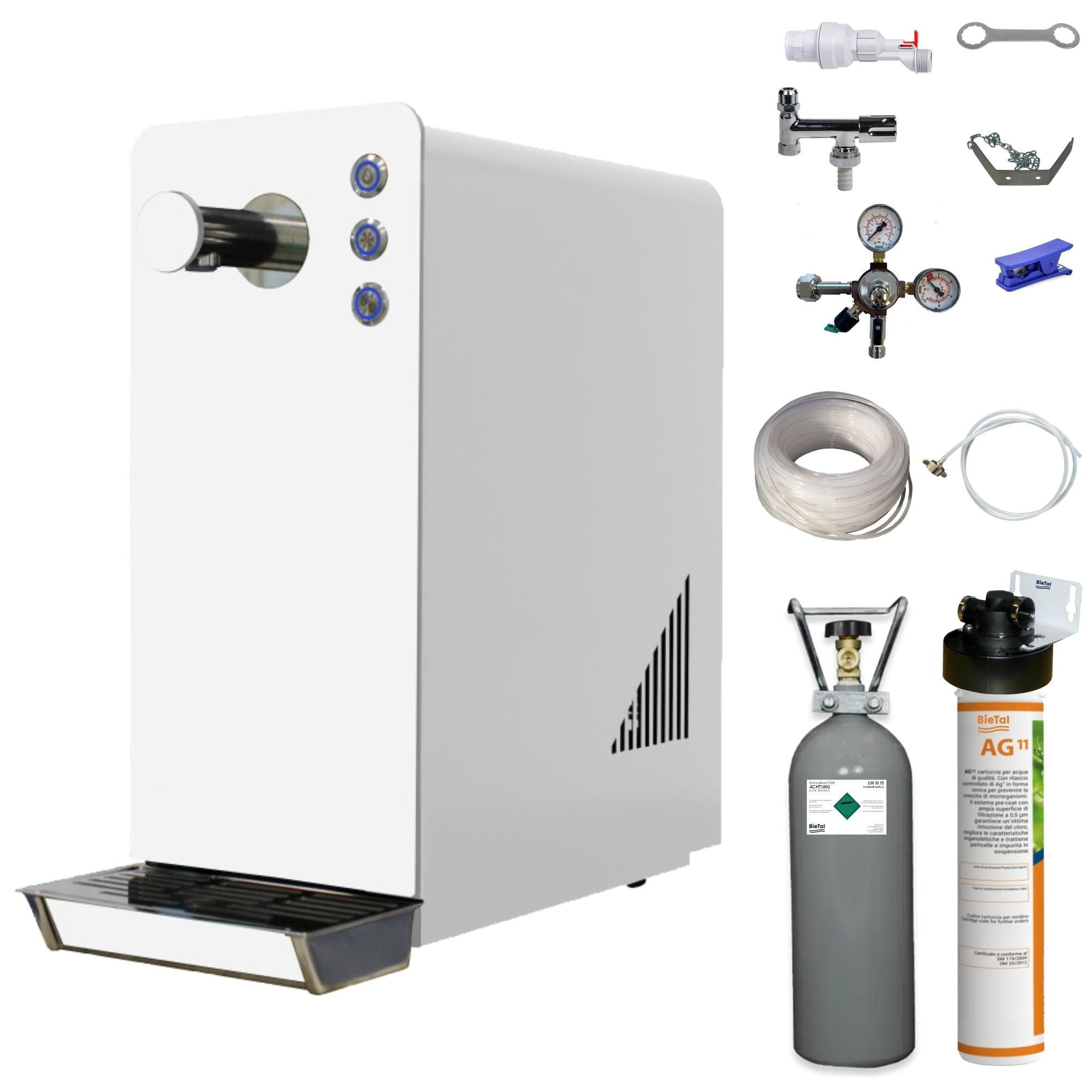 BieTal Wassersprudler Wassersprudler Sprudelwassergerät BieTal BT-15 Set mit Kühlung, (25-tlg), Sprudelwasseranlage Trinkwasser Wasserspender