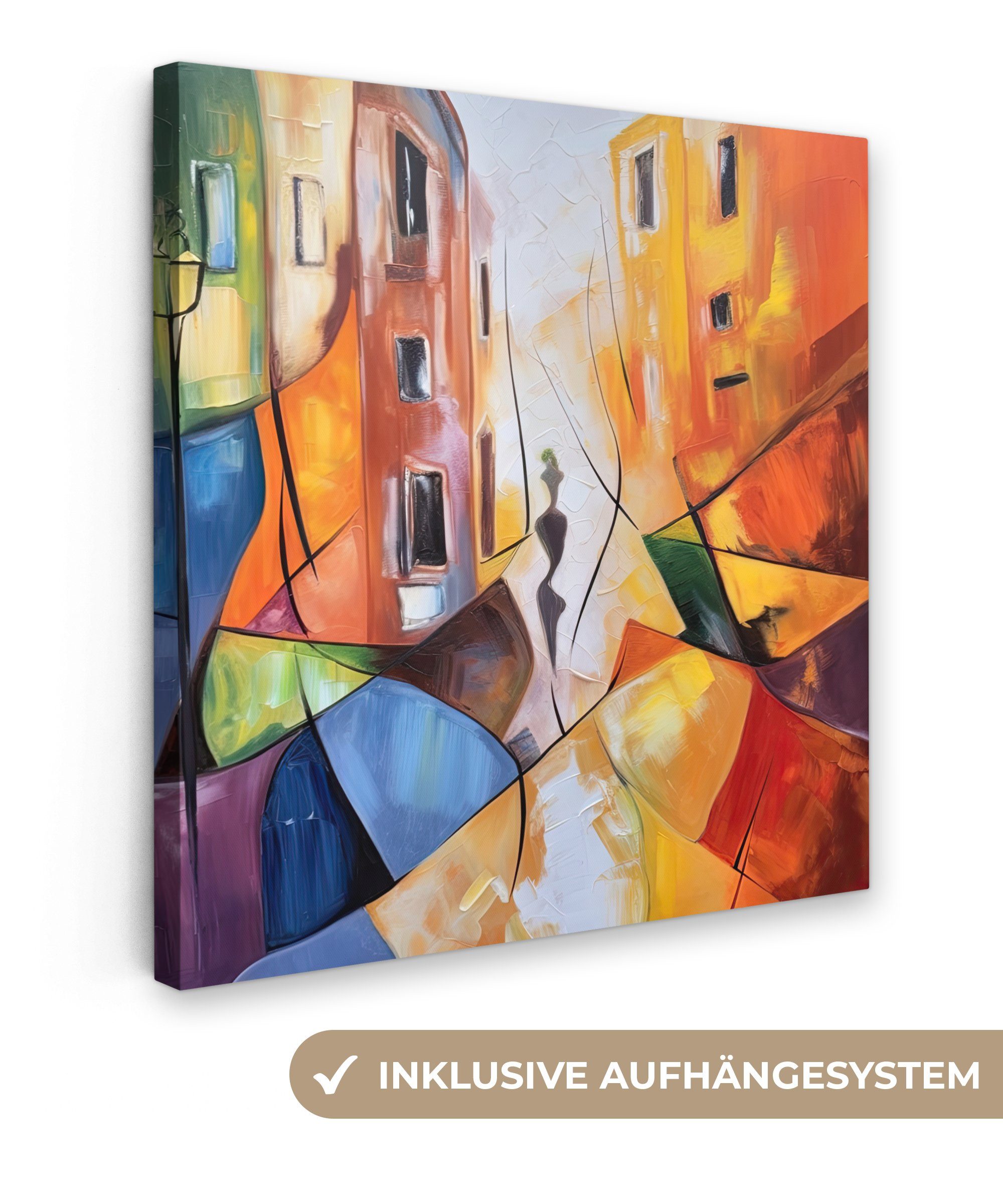 OneMillionCanvasses® Leinwandbild Abstrakt - Kunst - Malerei - Farben, (1 St), Leinwand Bilder für Wohnzimmer Schlafzimmer, 20x20 cm