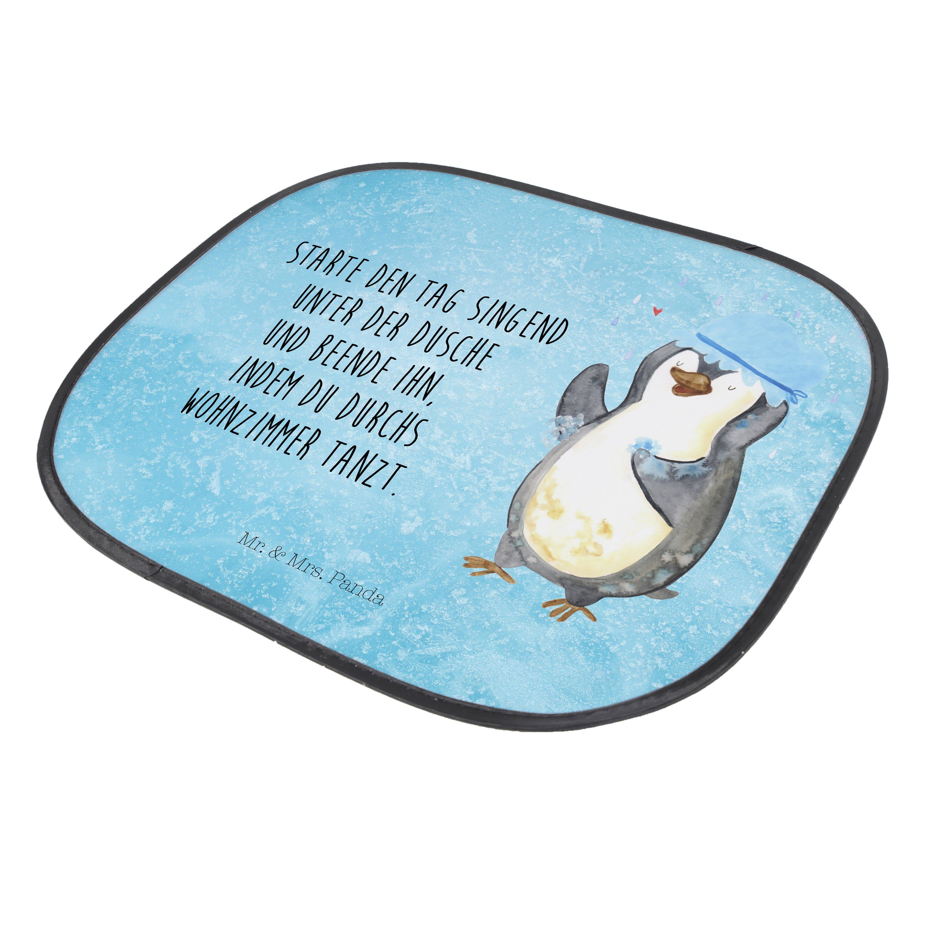 Sonnenschutz Pinguin duscht - Sonnenschutz Kinde, Eisblau baden, Sonne, - Mrs. Seidenmatt & Geschenk, Mr. Panda