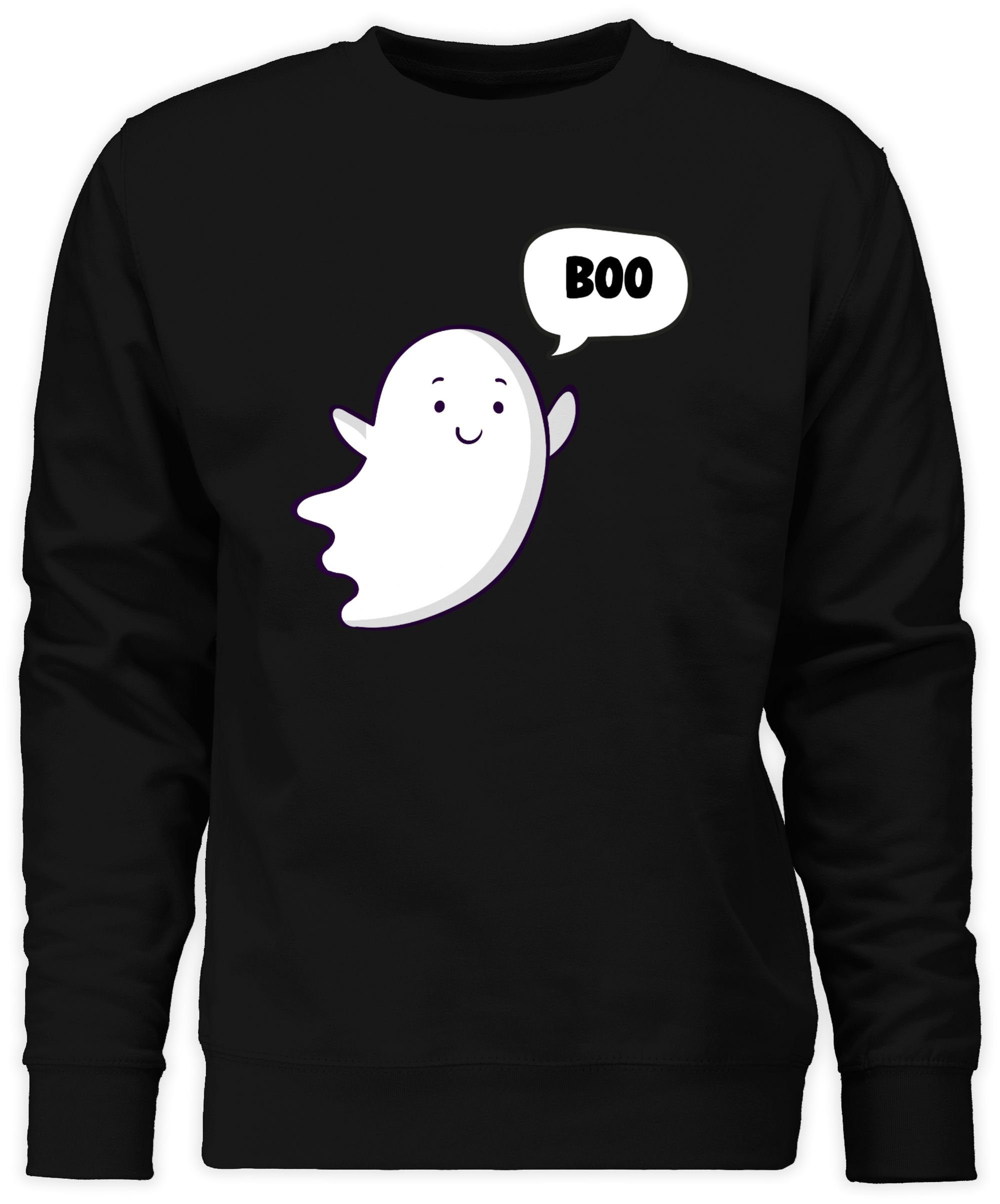 Herren Geister Geist Sweatshirt Gespenst Süßer (1-tlg) 1 Kostüme Ghost kleiner Shirtracer Halloween Schwarz