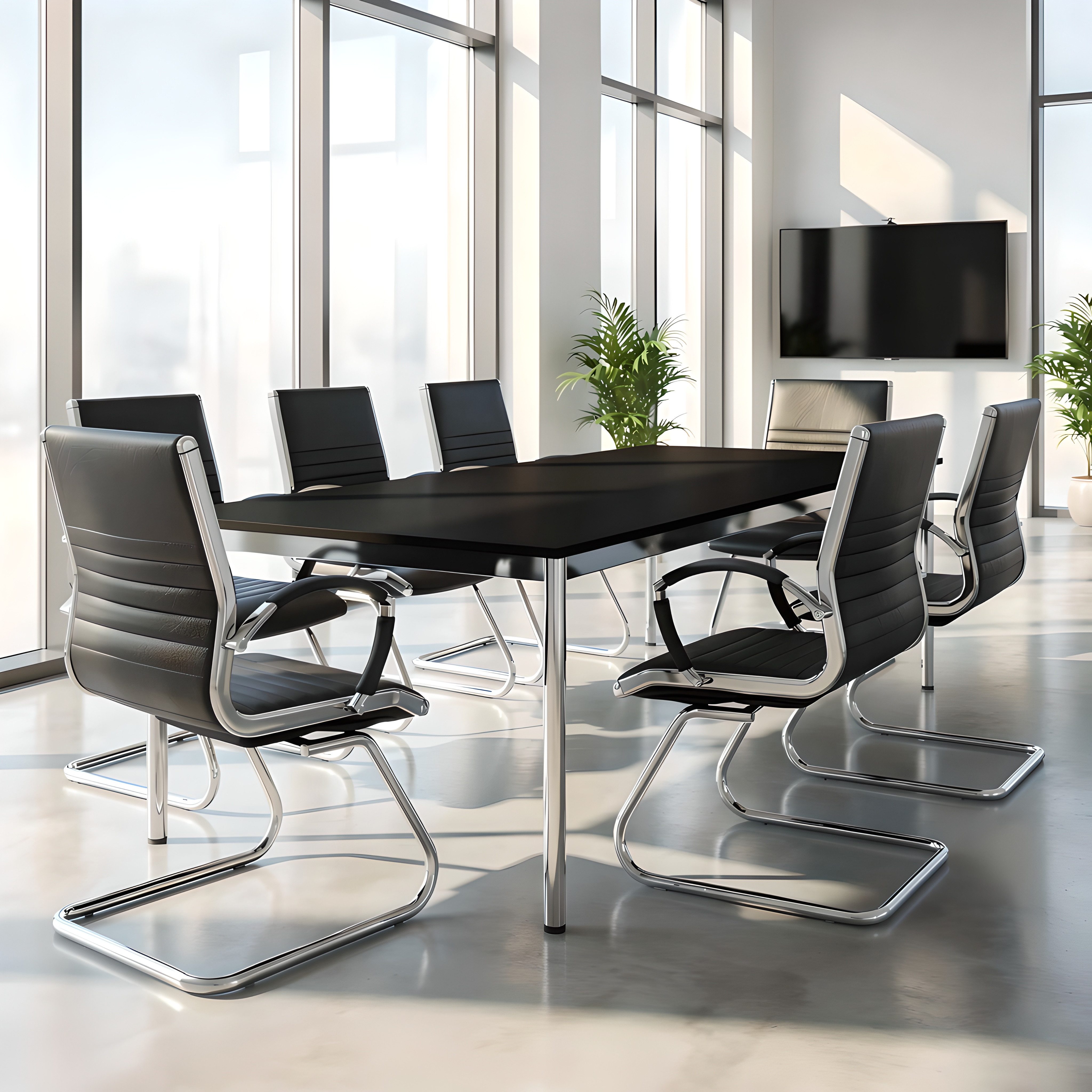 Versee Schreibtisch Konferenztisch VST1, höhenverstellbar, 100/120/140/150/160/180/200 cm (Arbeitstisch für Büro und Home-Office, 1 Tisch), ergonomisch höhenverstellbar, kratzfest, 200kg belastbar