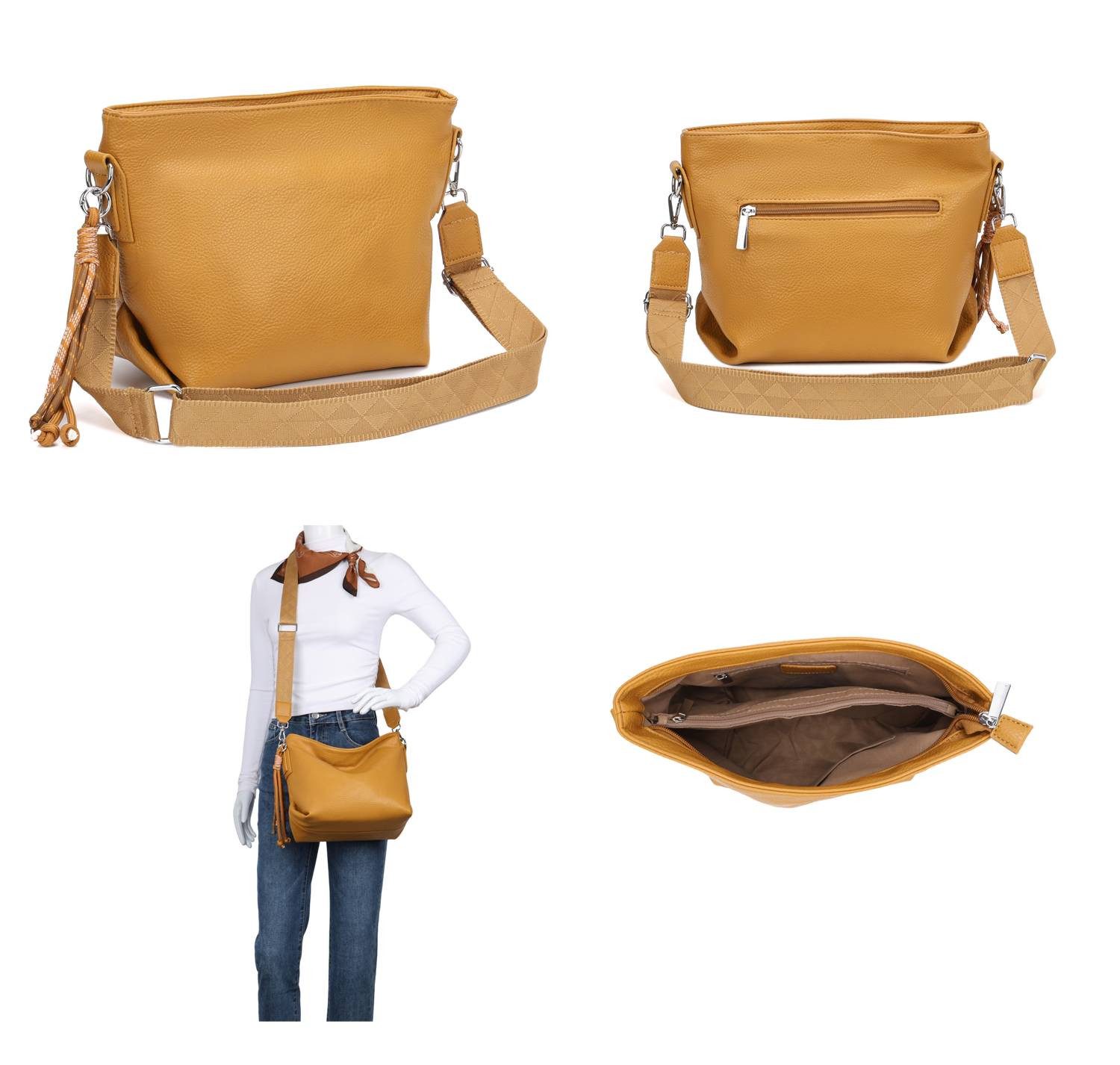 ITALYSHOP24 Schultertasche Damen Tasche Shopper CrossBody Brusttasche Umhän günstig online kaufen