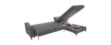 JVmoebel Ecksofa Graues L-Form Ecksofa Wohnzimmer Sofas Luxus Couchen Holzmöbel, 2 Teile, Made in Europa