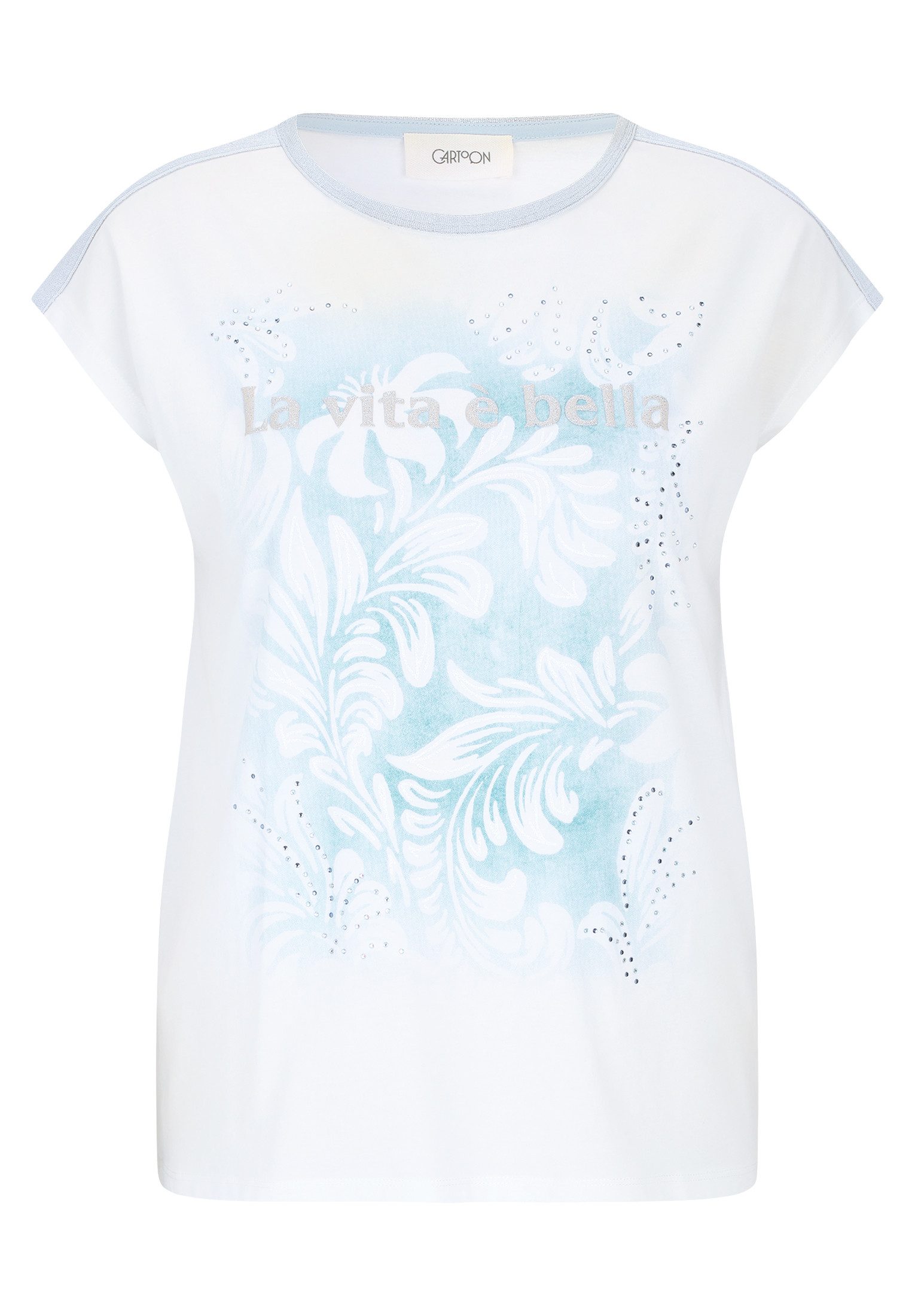 Cartoon Kurzarmshirt Cartoon Rundhals-Shirt mit Placement günstig online kaufen