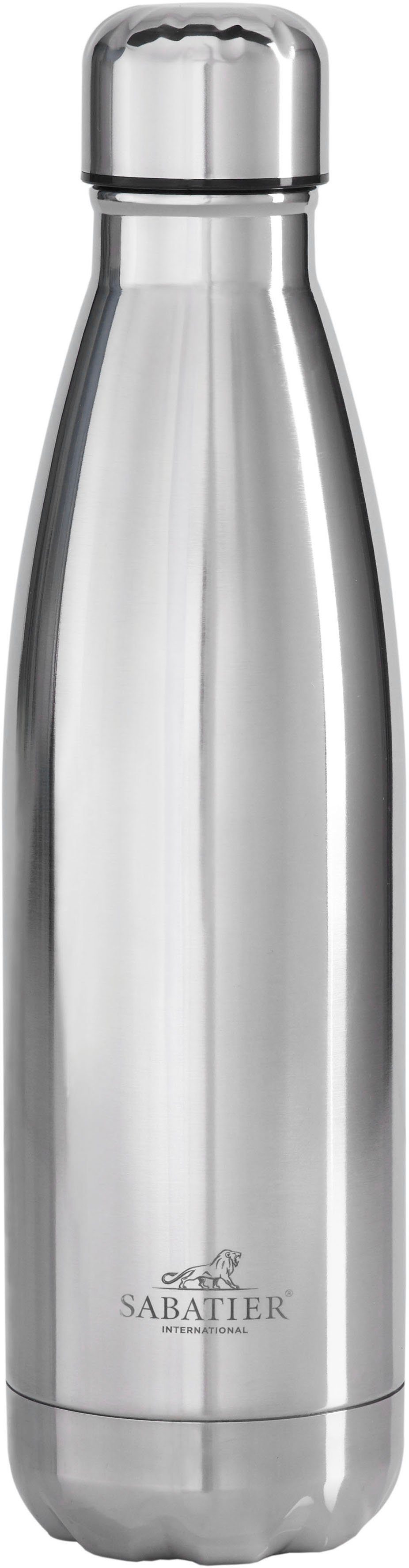 SABATIER International Isolierflasche, 500 ml, doppelwandiger Edelstahl Silber