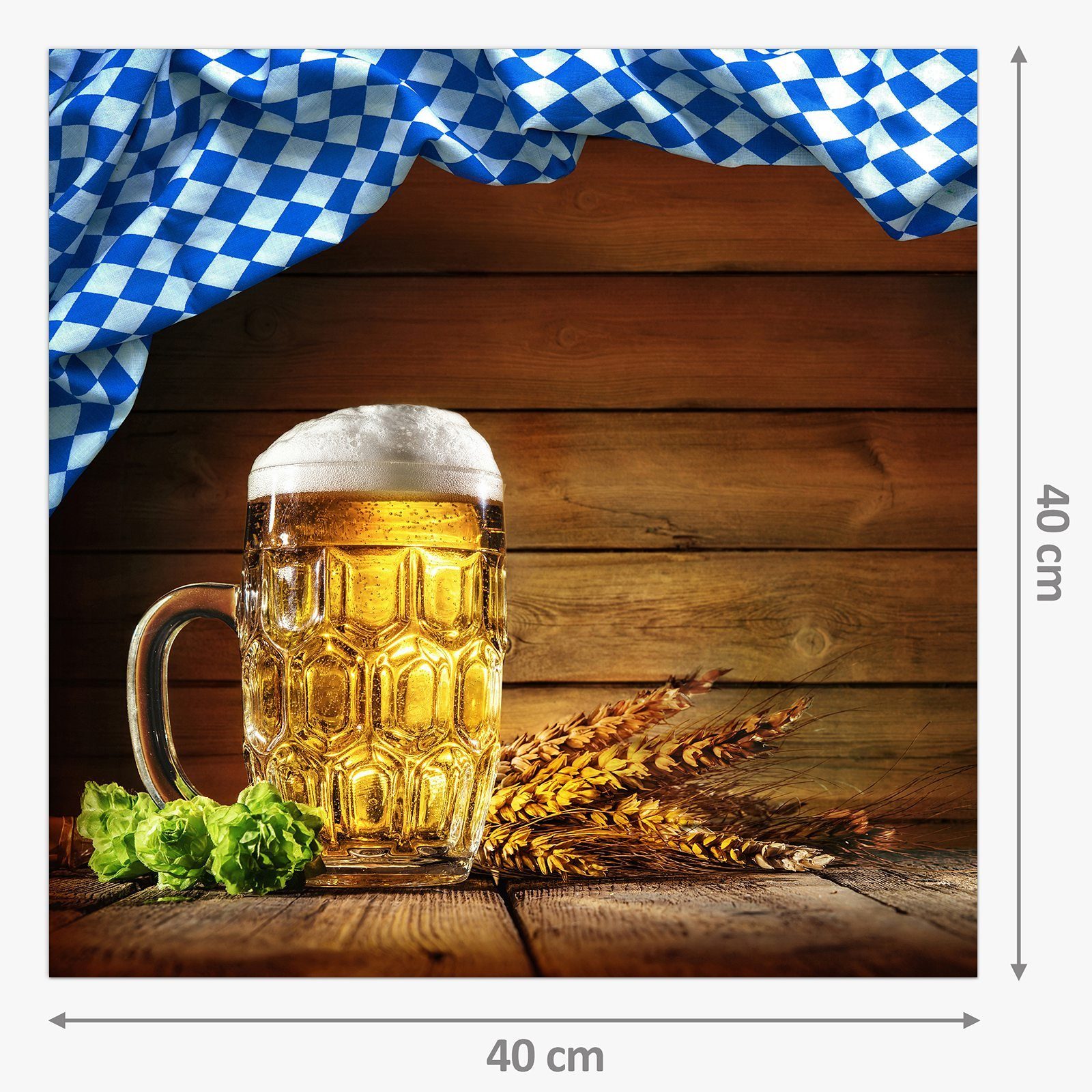 mit Spritzschutz in Primedeco Glas Küchenrückwand Oktoberfestoptik Motiv Bier Küchenrückwand