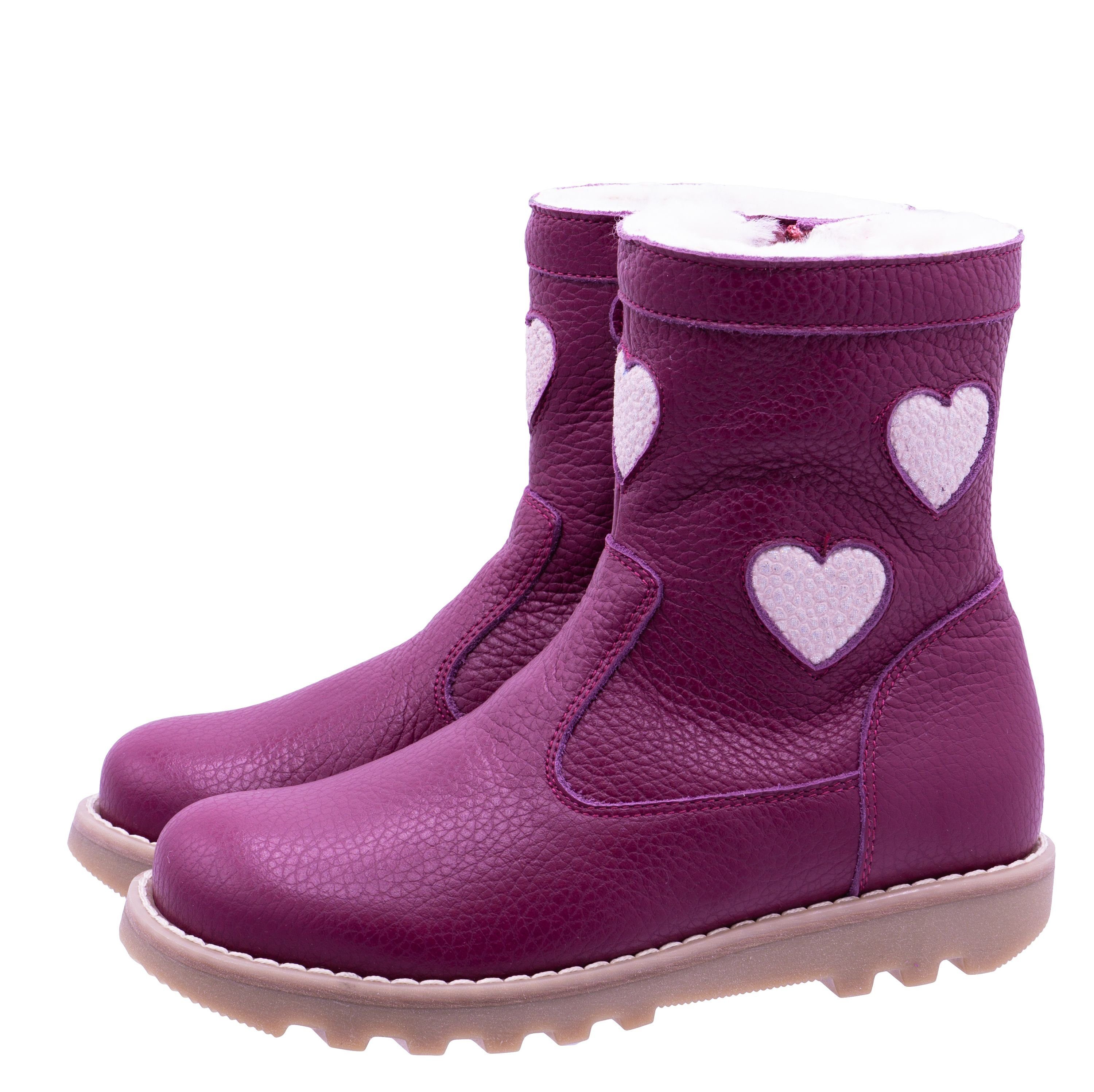 Zecchino d'Oro Zecchino d'Oro Чоботи A09 926 Boots Lammfell Beerenrot Schnürstiefelette