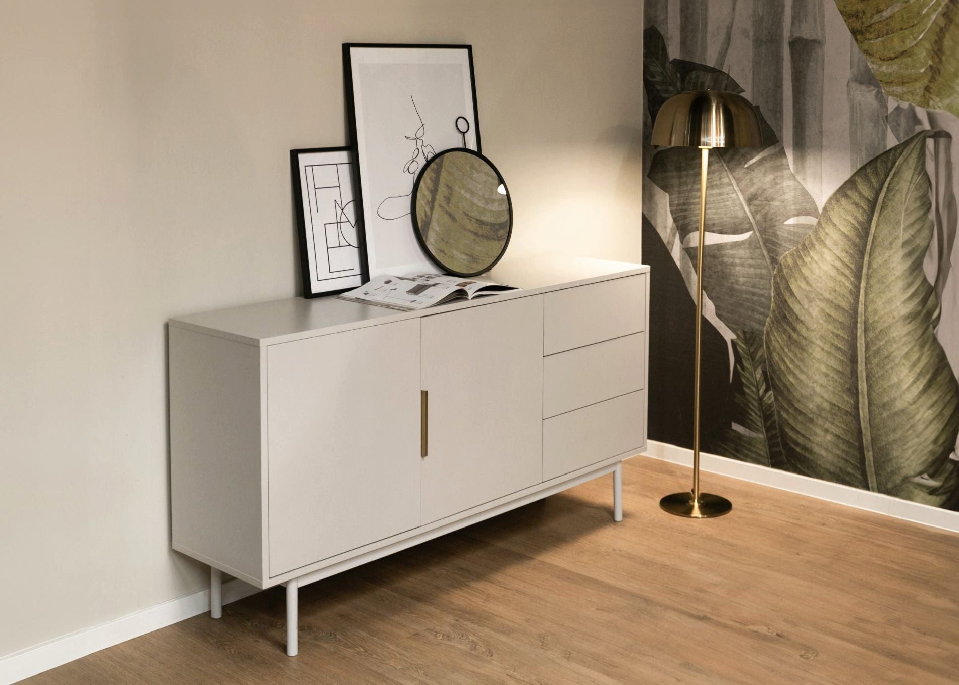 Selsey Sideboard VIVIARO, 2-türig mit 3 Schubladen, 154 cm