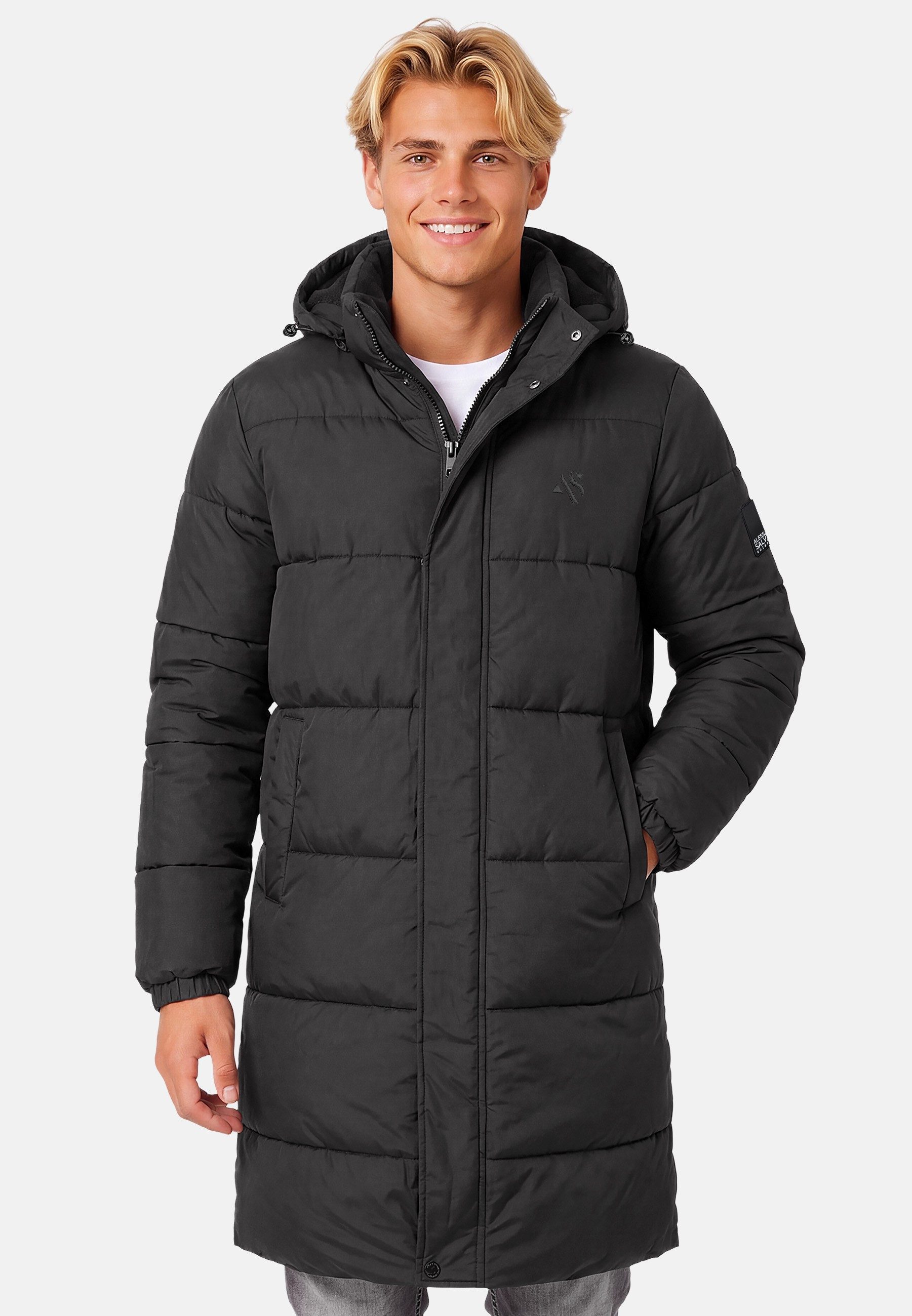 Alessandro Salvarini Winterjacke Alessandro Salvarini Herren Winter Parka gesteppt mit abnehmbarer Kapuze