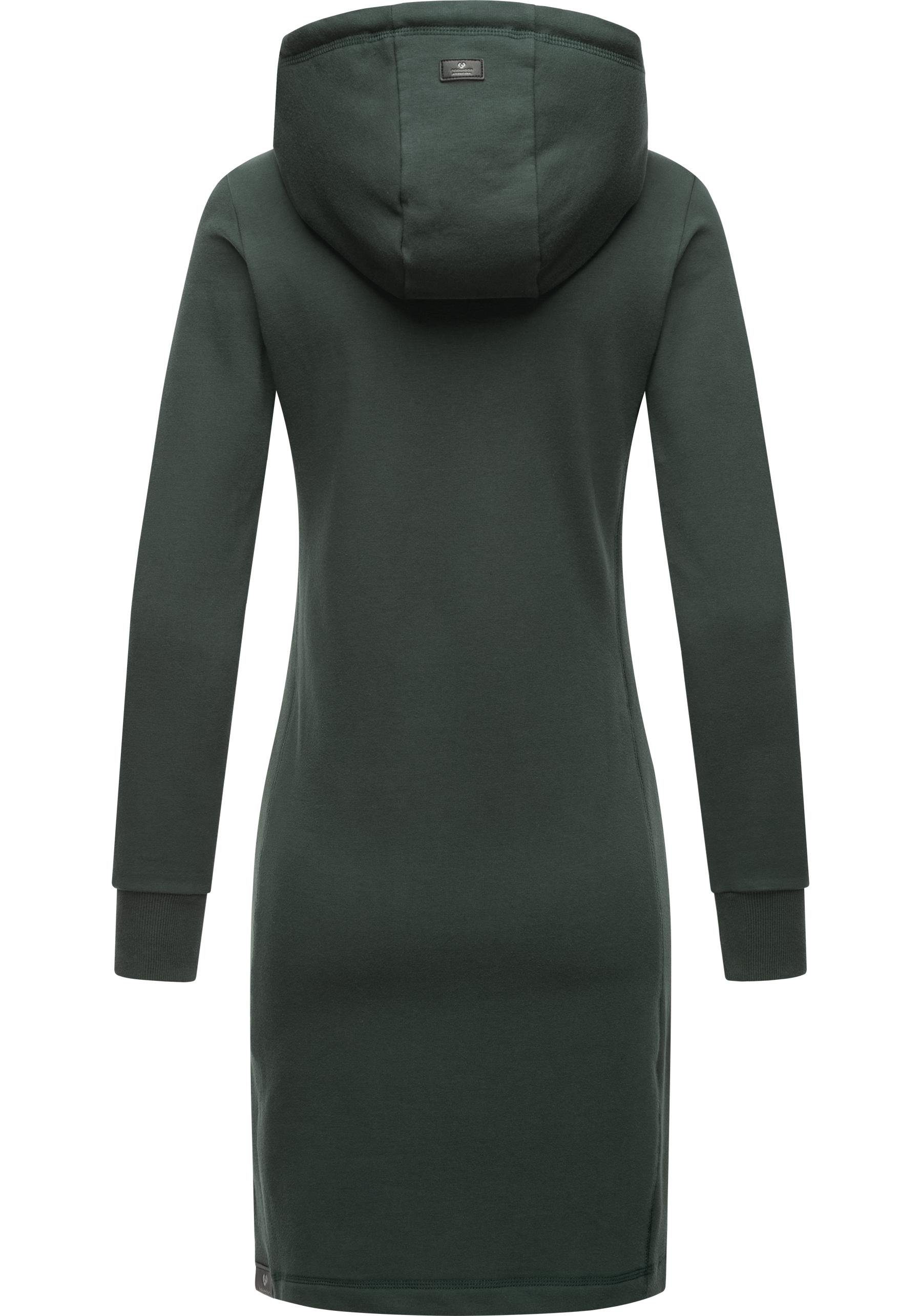 Ragwear Sweatkleid Sabreen Langärmliges Baumwoll Kleid mit Kapuze