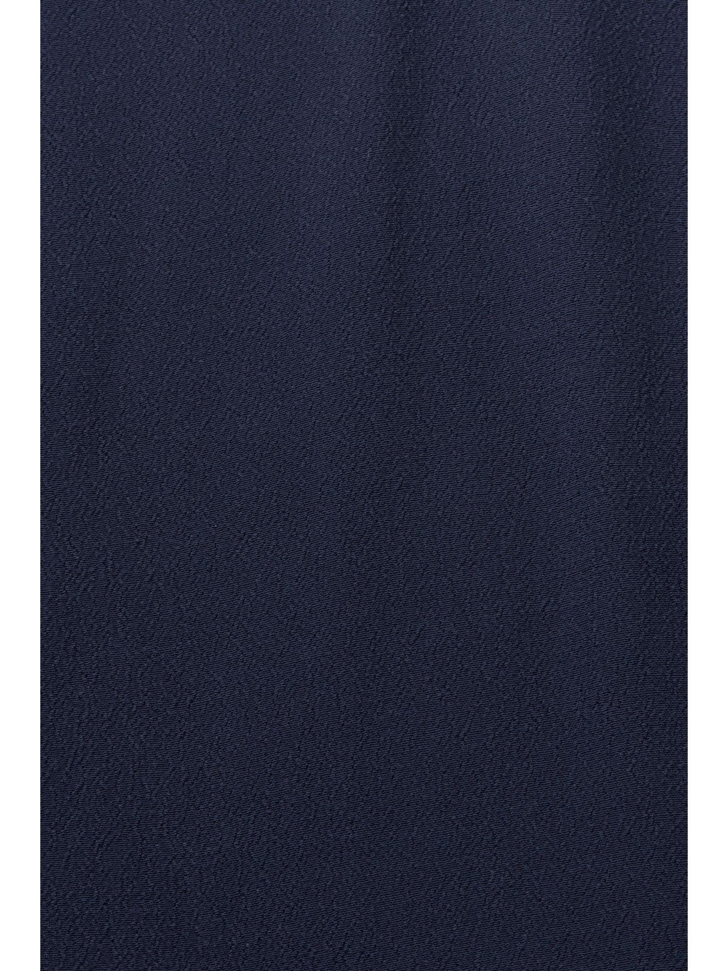 Langarmbluse Basic-Bluse Esprit NAVY V-Ausschnitt mit