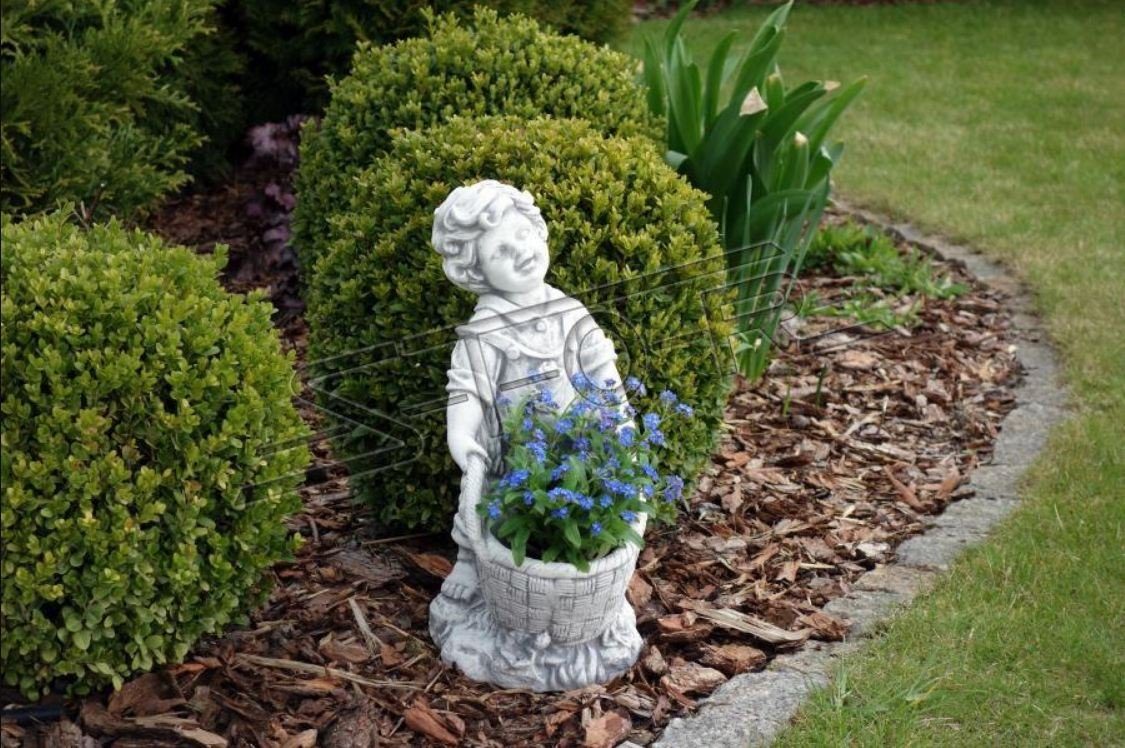 Skulptur Pflanz Gefäss Garten Blumentöpfe Figur Vasen JVmoebel Blumenkübel Kübel
