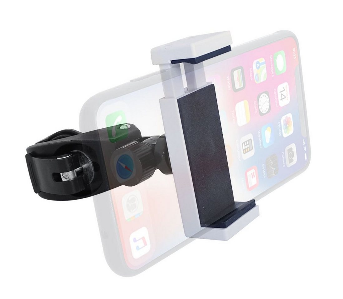 keepdrum Smartphone-Halterung keepdrum variable Smartphone Halterung Weiß, (bis 3,5 Zoll, anchraubbar, Einfache Montage durch Schnellspanner)
