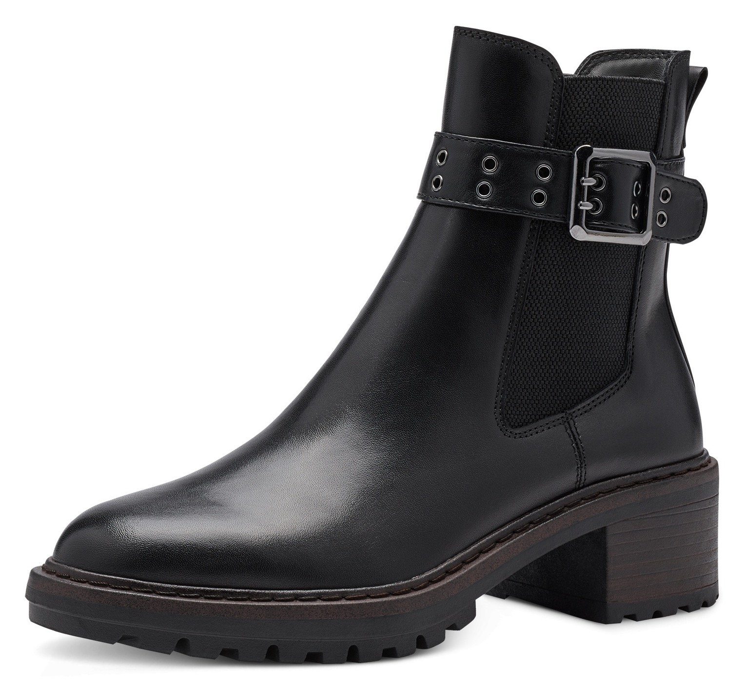 Tamaris Chelseaboots mit verstellbarem Schaftriemchen schwarz | Chelsea-Boots