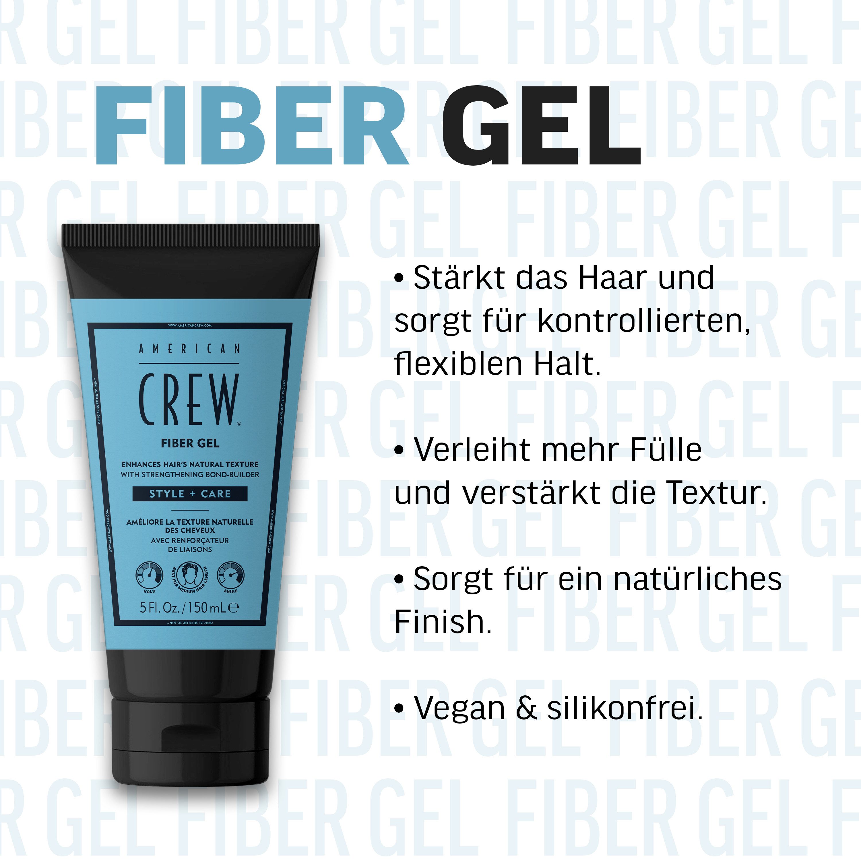 American Crew Haargel FIBER GEL, 1-tlg., mittlerer Halt, für kurzes bis mittellanges Haar, alle Haartypen