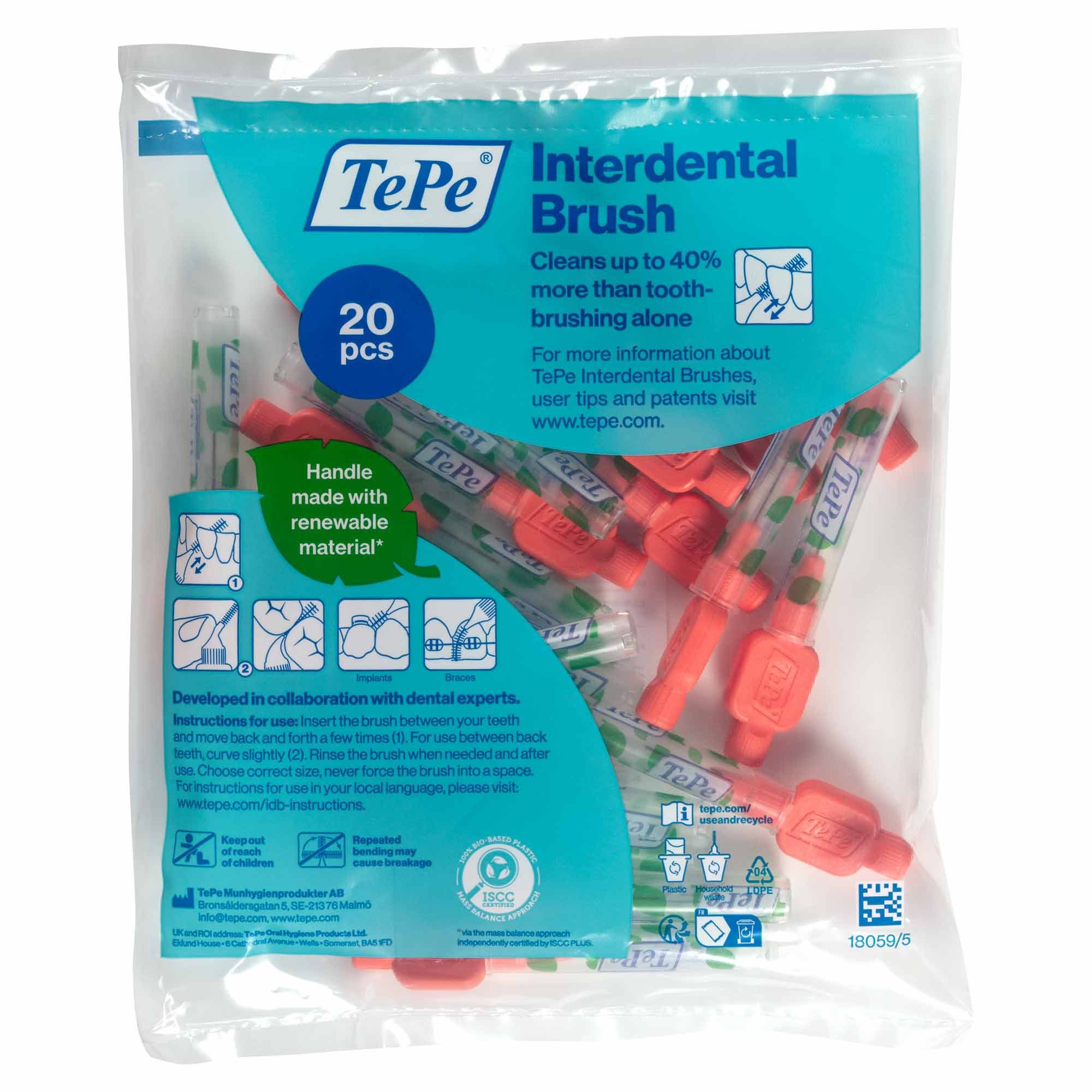 TePe Interdentalbürsten 20 Stück extra Soft Zahnreinigungsstäbchen aus Schweden