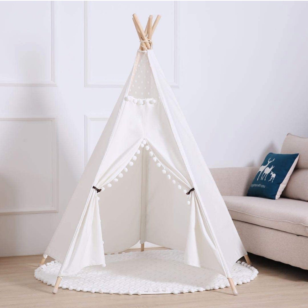 little dove Spielzelt little dove Tipi Spielzelt für Kinder Baumwollsegeltuch mit Matte