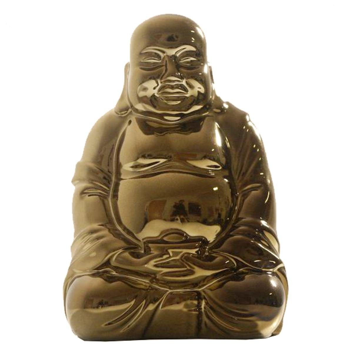 440s Buddhafigur 440s Keramik BUDDHA bronzefarben glänzend ca. 20 cm H | Dekofiguren
