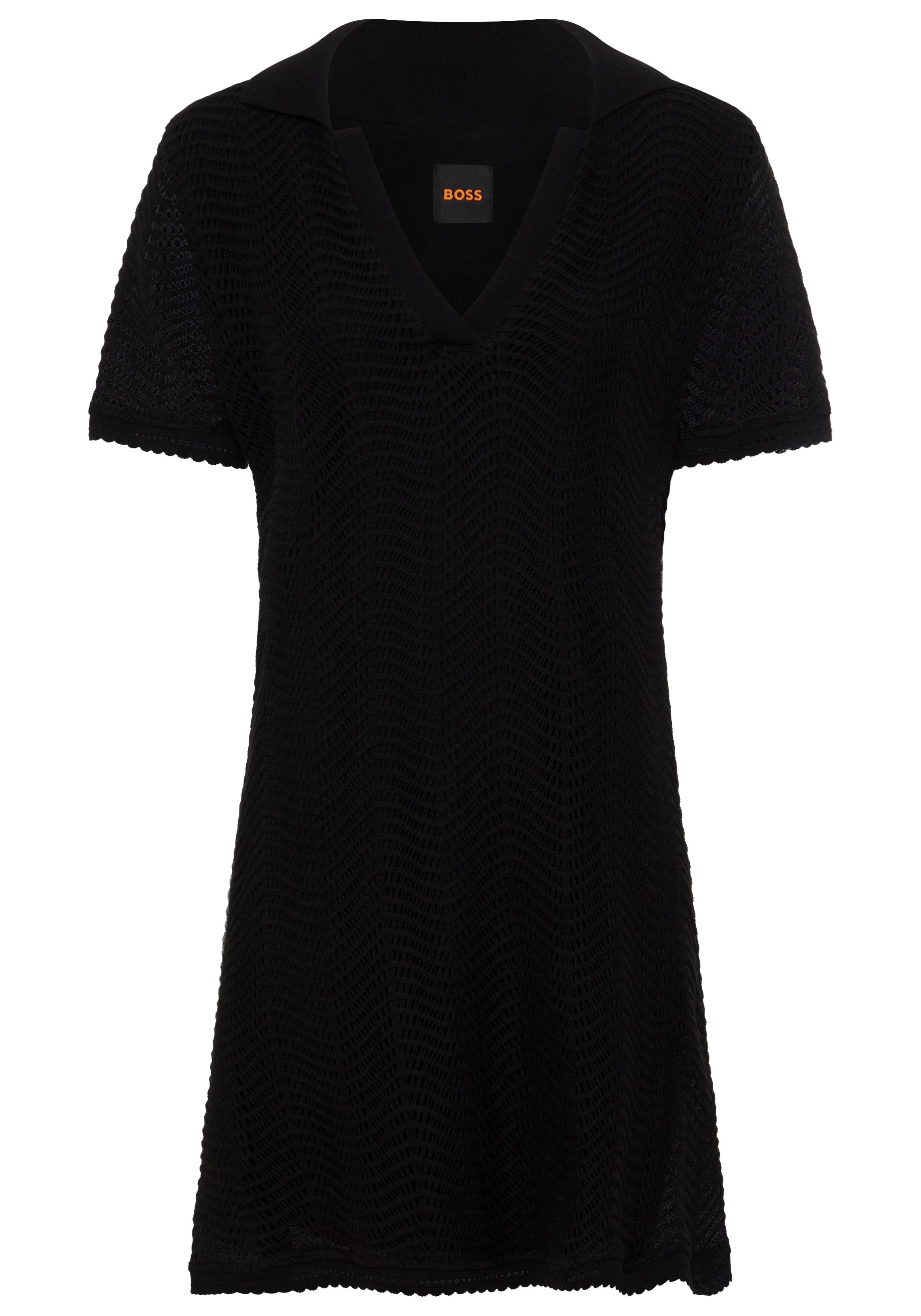 BOSS ORANGE Polokleid Eloa Premium Damenmode Häkelkleid in kniefreier Länge
