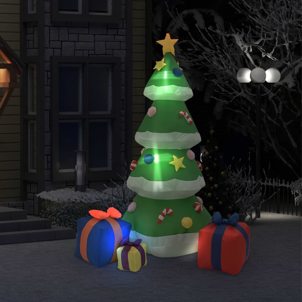 vidaXL Dekolicht NA Aufblasbarer Weihnachtsbaum Deko LED Innen Außen 240 cm