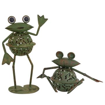 Aubaho Windlicht 2x Windlicht Frosch Teelichthalter Frösche Garten garden tealight hold