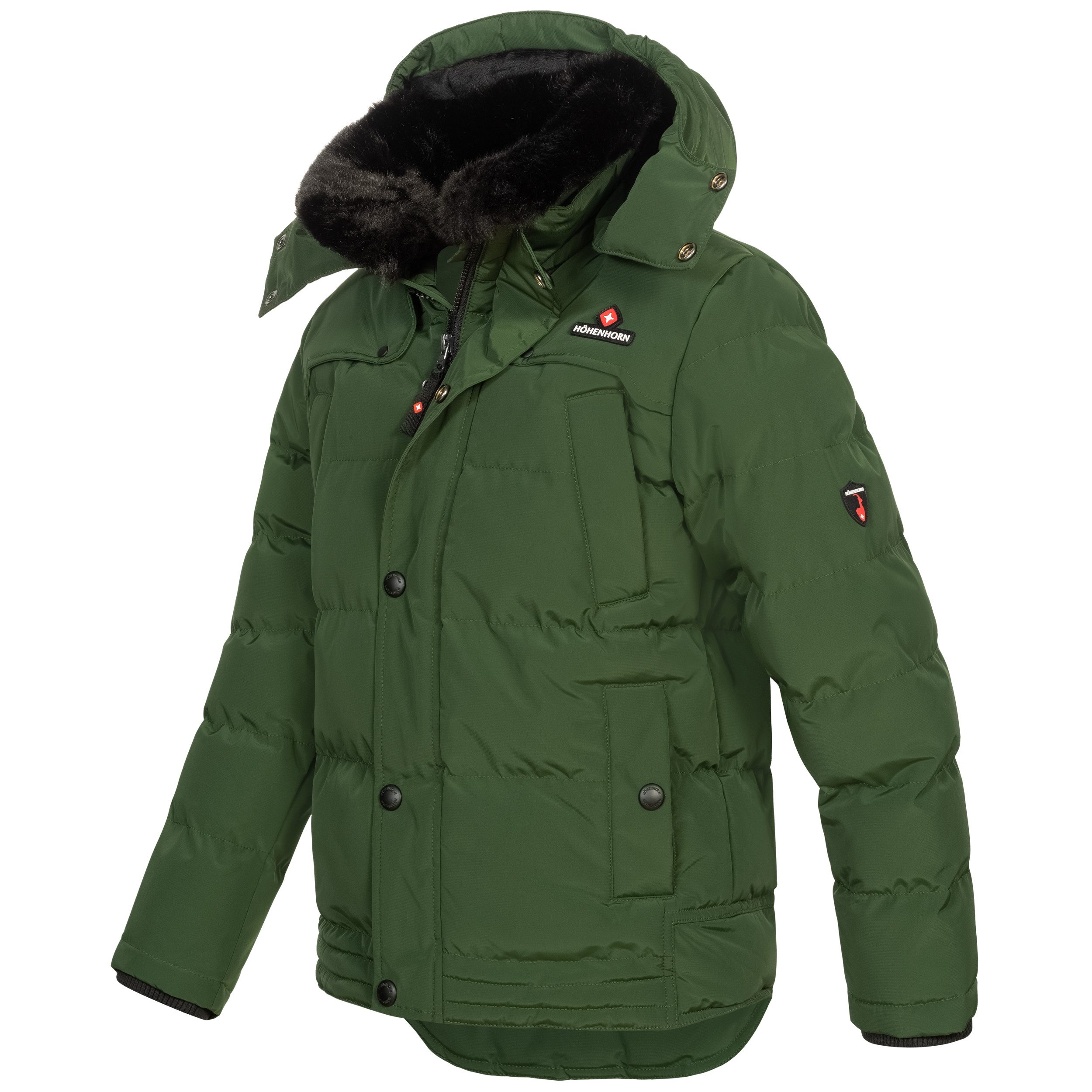 Höhenhorn Winterjacke Bergoo Kinder Winter Jacke Jungen Quilted Steppjacke Gefüttert abnehmbarer Kunstfellkragen, weiche Microfleece Innenseite