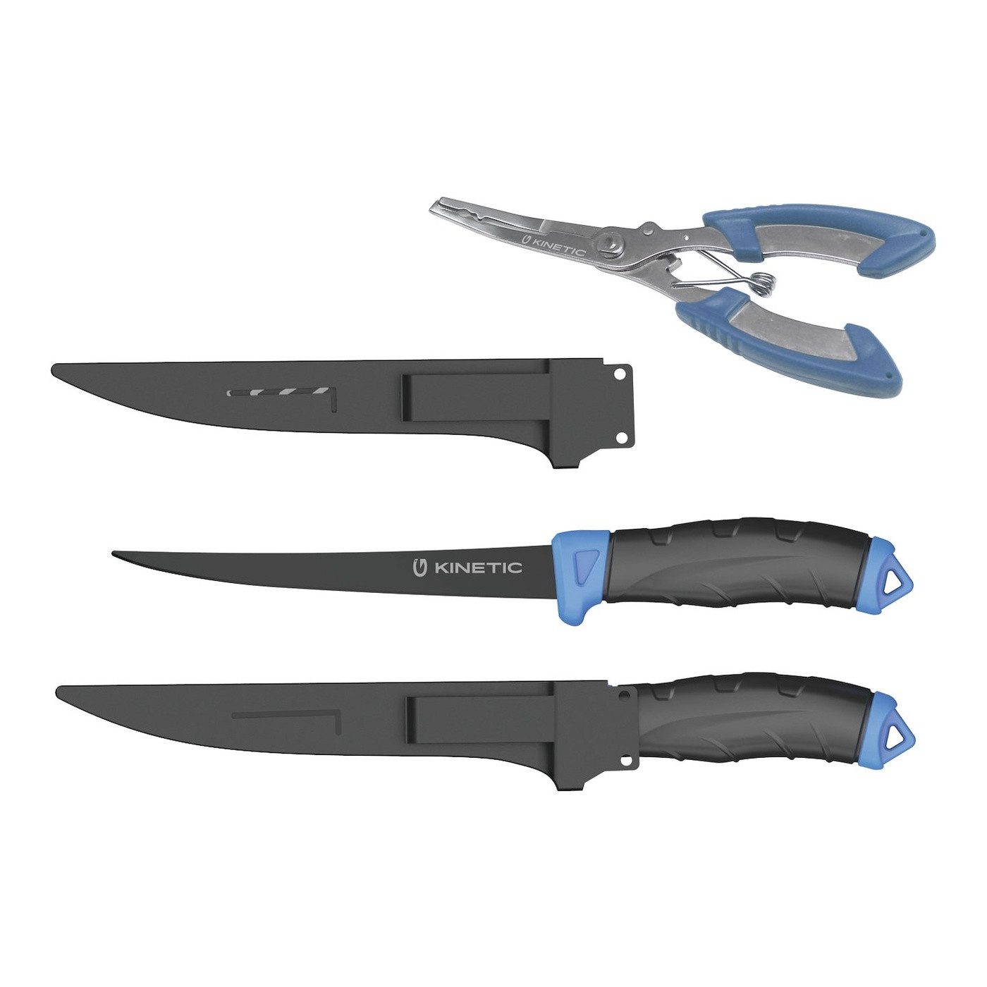 Kinetic Angelhakenauslöser Kinetic Fillet Knife & Pliers Kit Black/Blue 2Pcs
