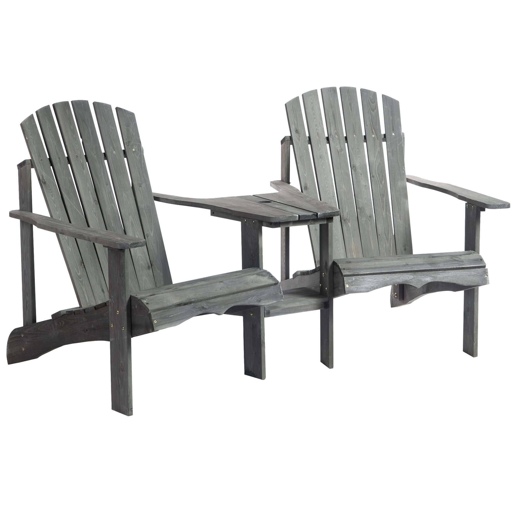Outsunny Gartenstuhl Adirondack mit Tisch und günstig online kaufen