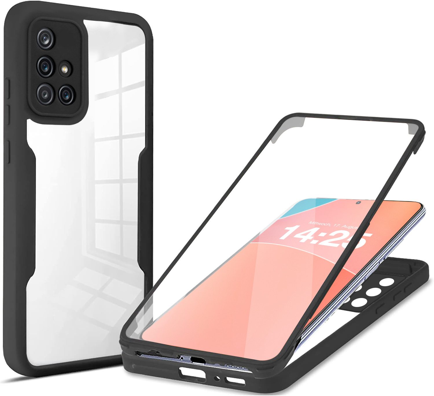 Tec-Expert Handyhülle 360 Grad Hülle für Samsung Galaxy A51 6.5 Zoll, 6.5, Rundum Schutz Cover Case Hülle robust