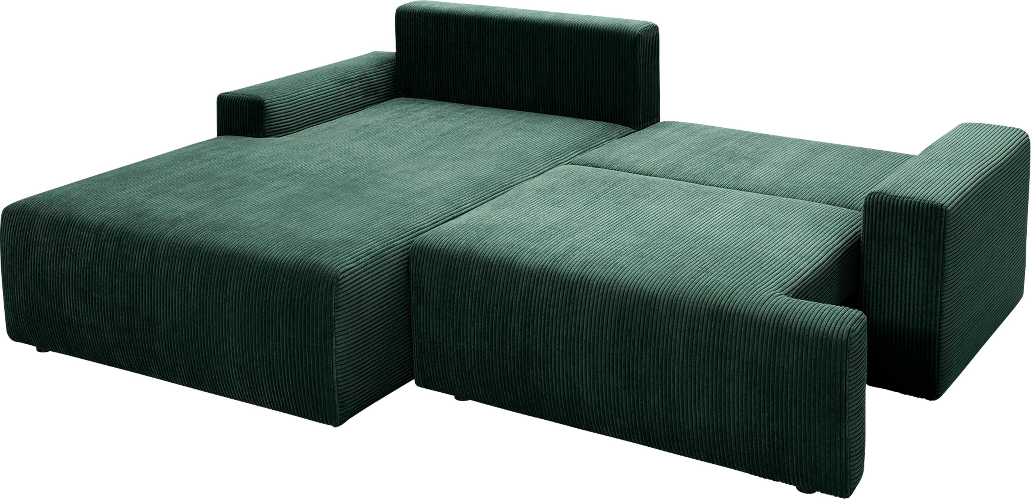exxpo pine inklusive sofa Ecksofa Bettkasten - Cord-Farben in verschiedenen Bettfunktion fashion Orinoko, und