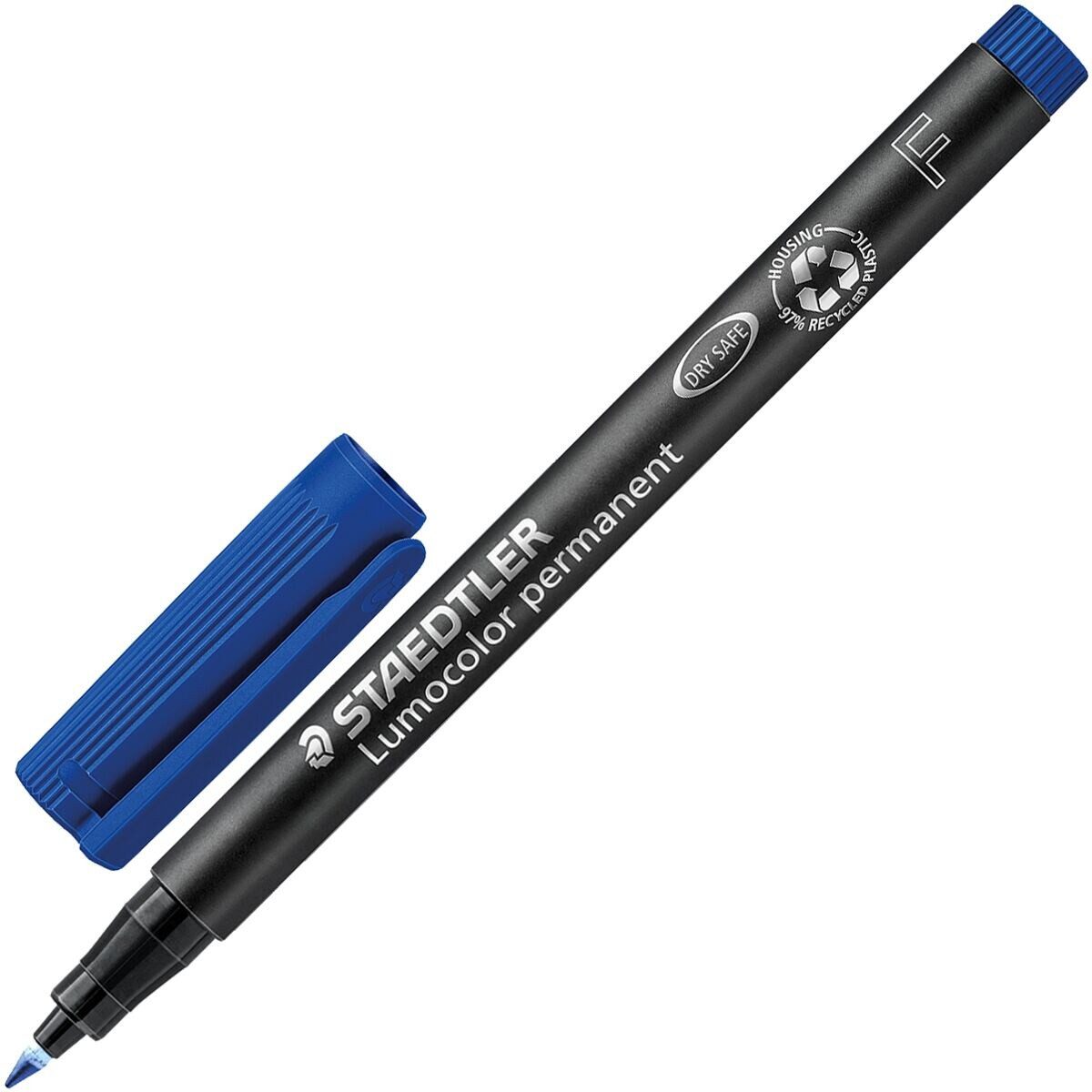 STAEDTLER Permanentmarker Lumocolor permanent F, (1-tlg), wisch- und wasserfest