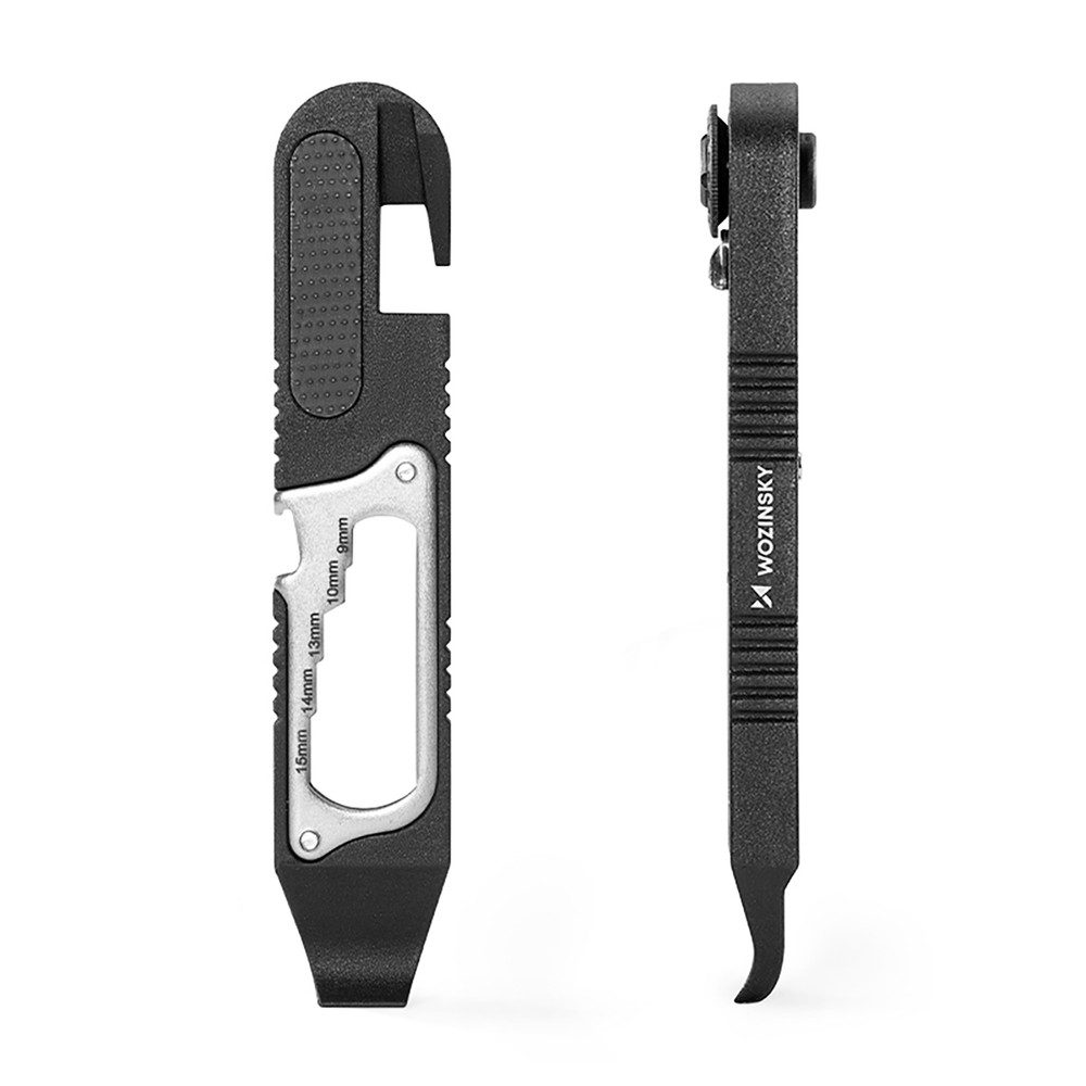 Wozinsky Fahrradwerkzeugset Fahrradwerkzeug Multifunktionswerkzeug Reifenheber, (Spar-Set, 1-tlg., 13 x 2,5 cm kompakt), 14-in-1, magnetisch, Clip, nur 115 g