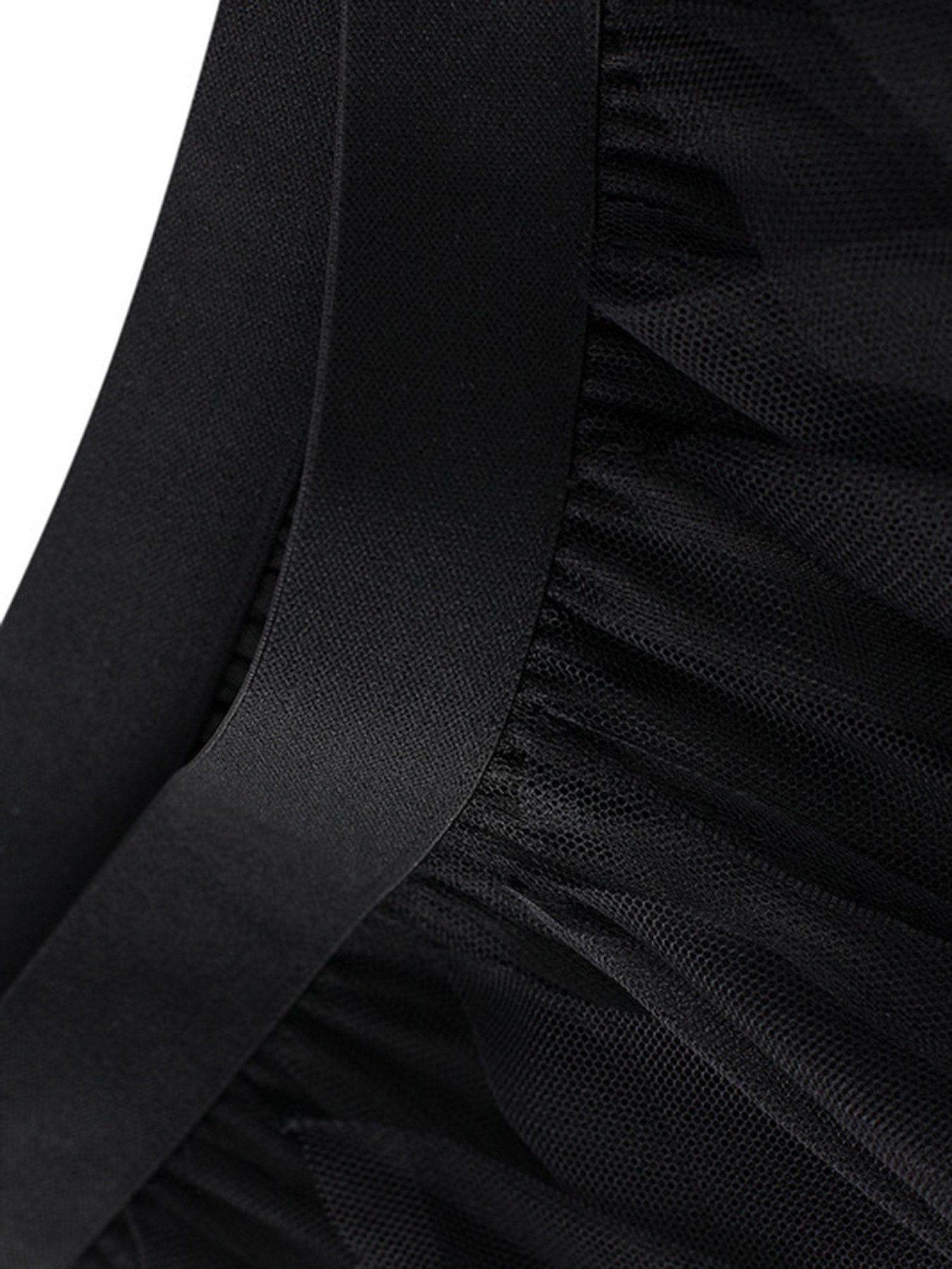 DEBAIJIA Meshrock Damen eleganter langer Rock hoch taillierter rock