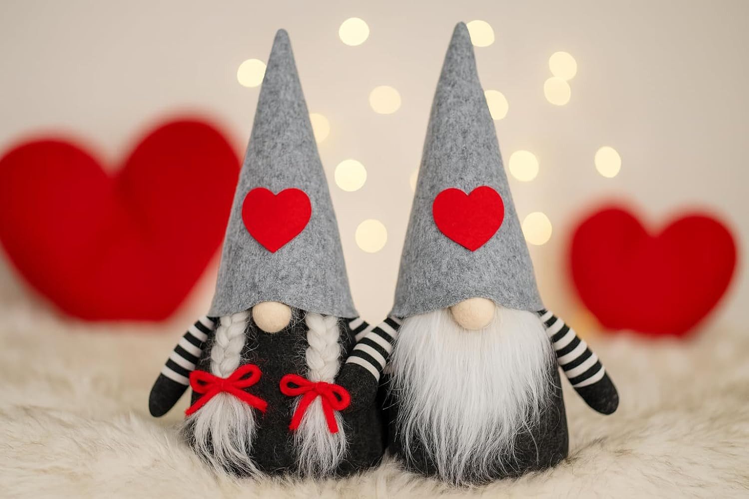 hausleben Wichtel 25 cm – Liv + Leif (Set, 2 St., Einzelne Weihnachtsdekofigur, sortiert erhältlich), skandinavische Weihnachtsdeko - Stoffwichtel mit Bart