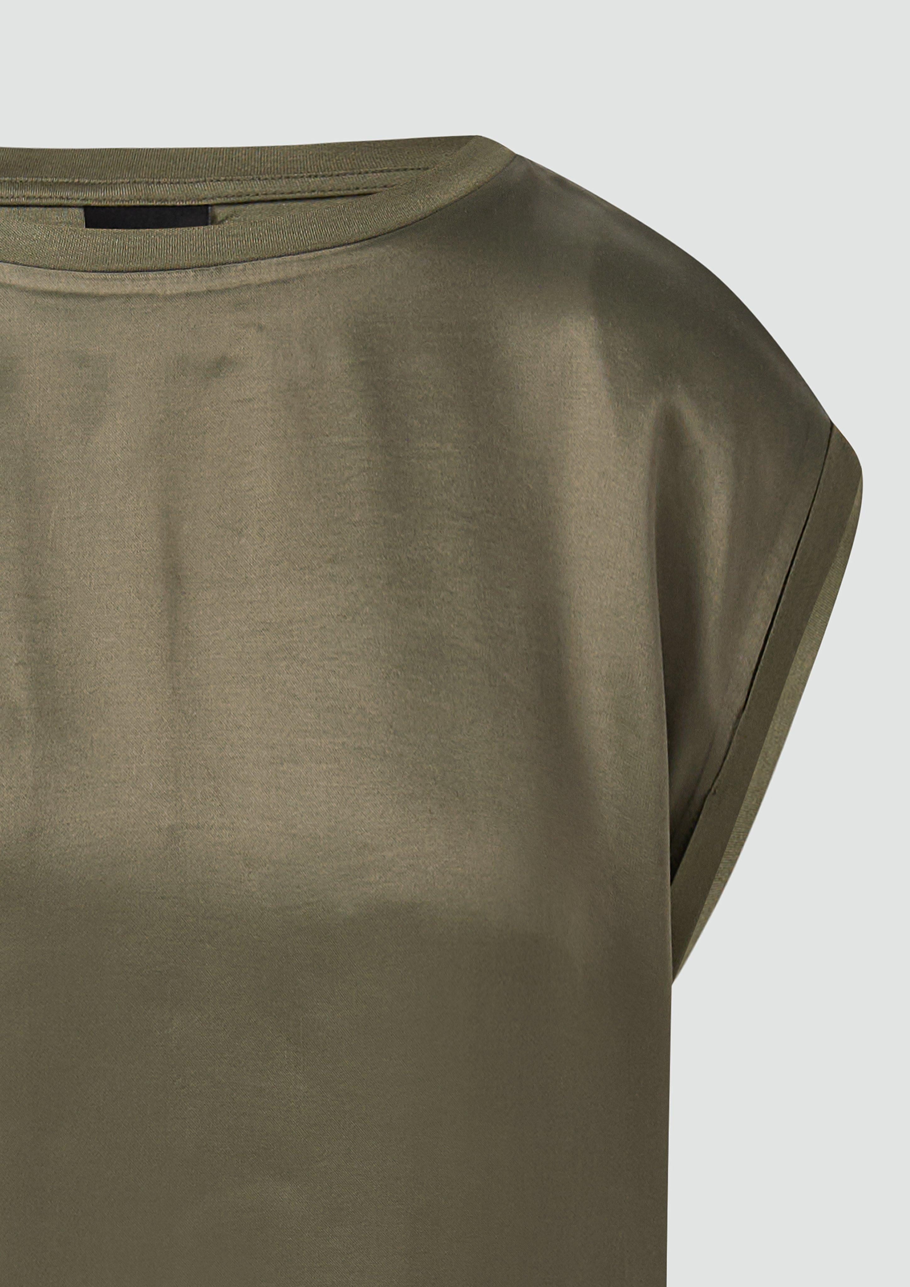Kurzarmshirt Lässige Viskose-Bluse mit überschnittenen Schultern