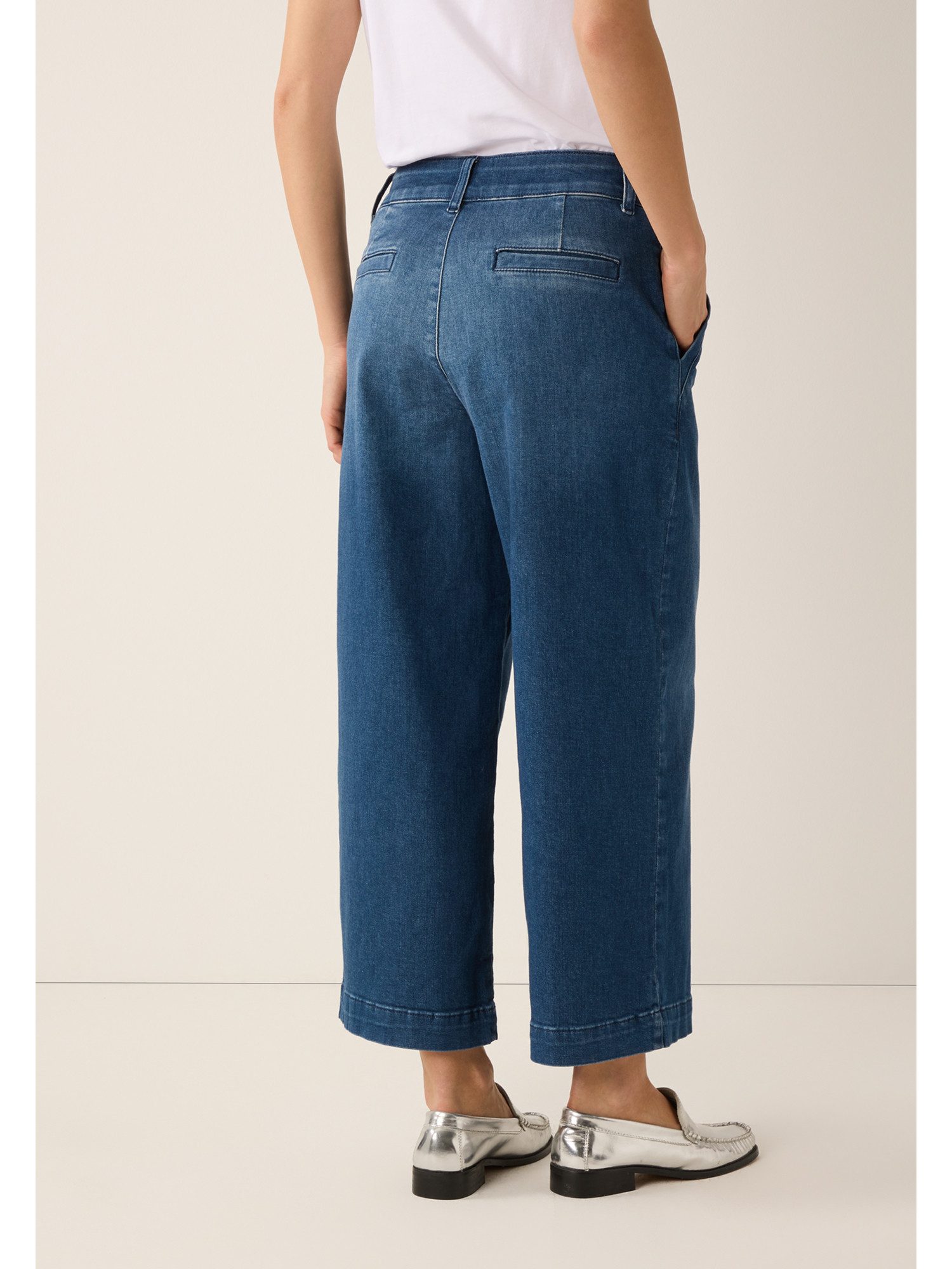 MORE&MORE Regular-fit-Jeans High Waist Jeans Culotte