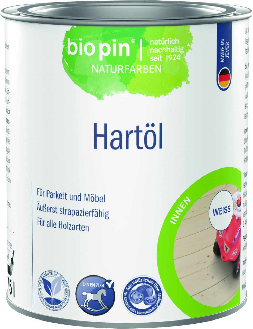 Bio Pin Teakholzöl Biopin Naturfarben Teaköl 750 ml weiß