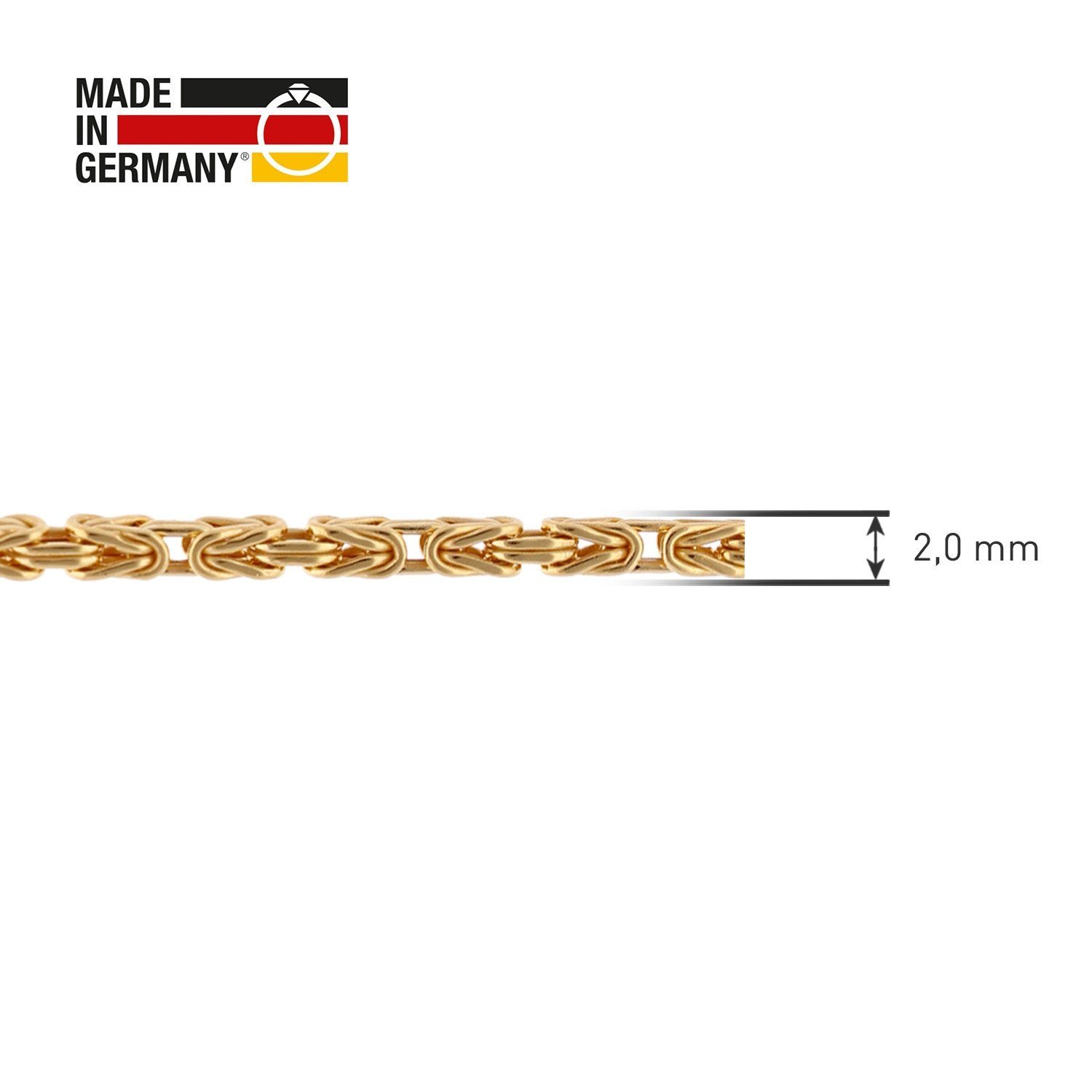 trendor Gliederarmband mm Königskette Breite 2,0 333/8K Gold