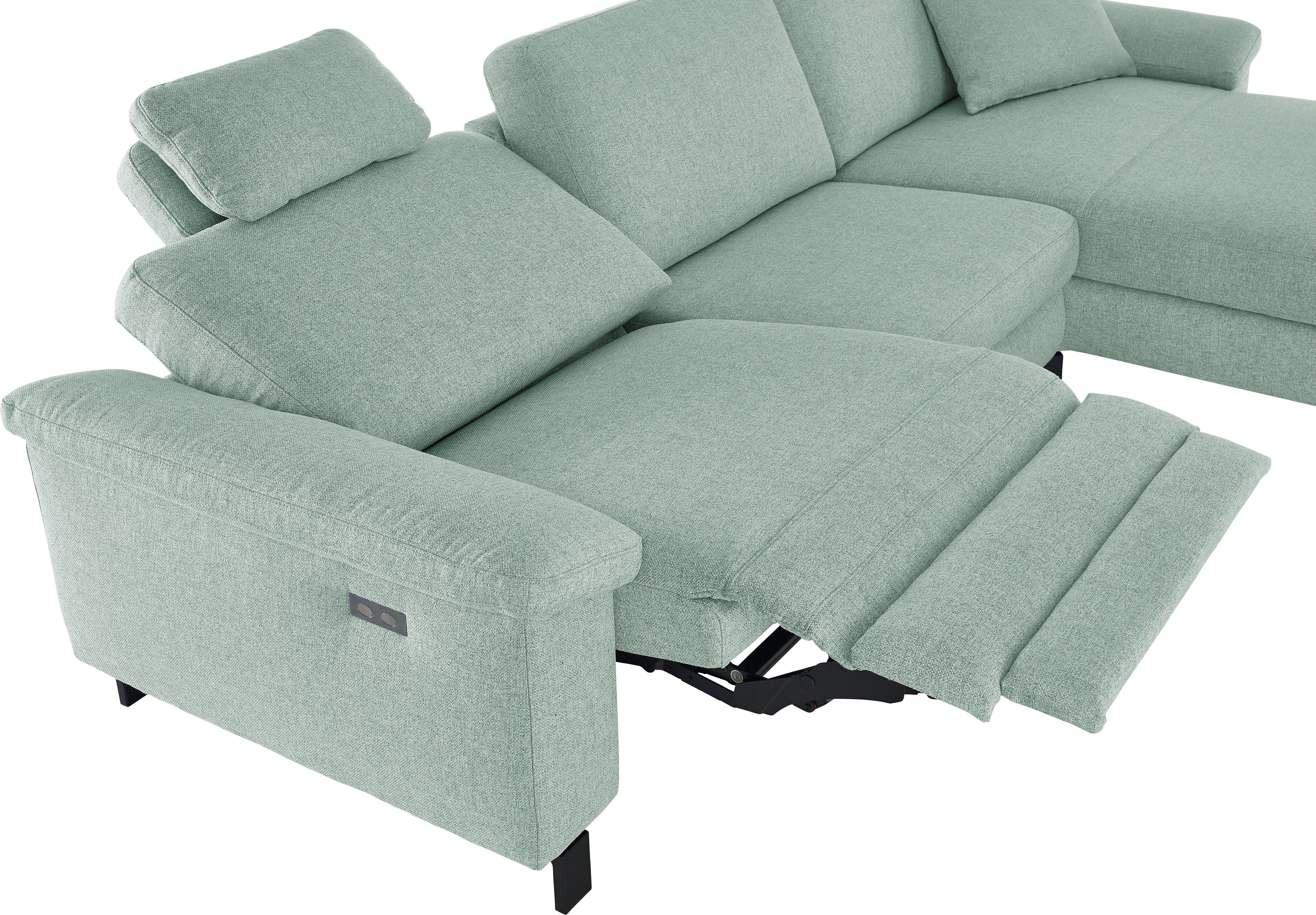 3C Ecksofa Relaxfunktion mint Schlaffunktion Mainau, motorische im Longchair Candy in 1,5-Sitzer,