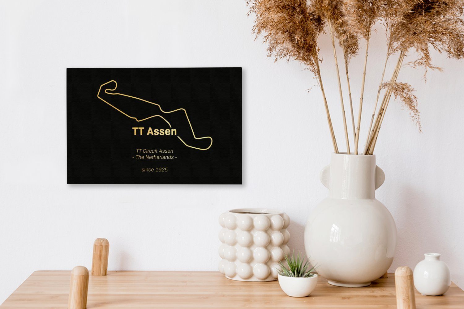 Wanddeko, - Assen OneMillionCanvasses® TT - Wandbild Niederlande, cm St), Leinwandbild Aufhängefertig, Leinwandbilder, (1 30x20 Gold
