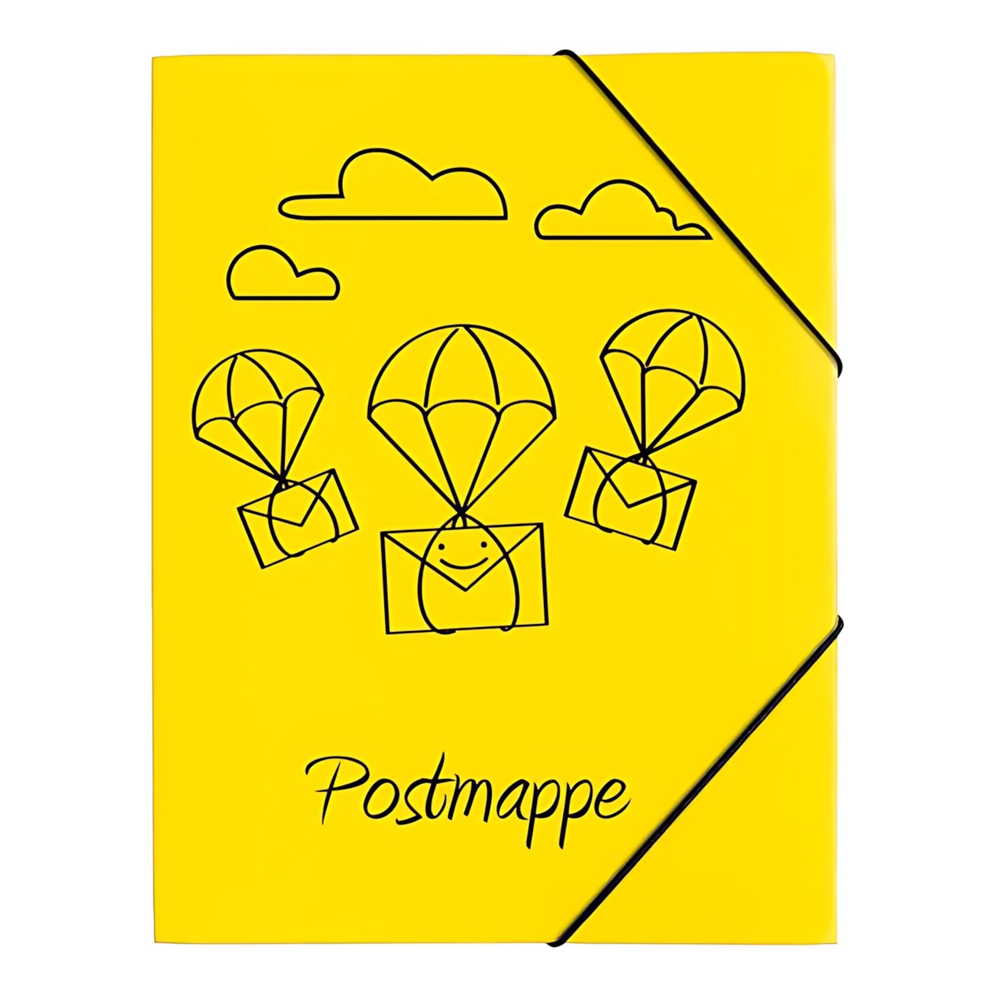 PAGNA Organisationsmappe Pagna Gummizugmappe A4 PP Postmappe 3 Einschlagklappen gelb