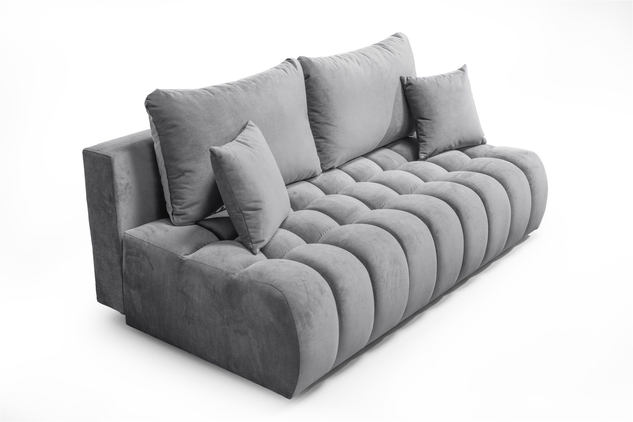 Fun Möbel 3-Sitzer Sofa mit Schlaffunktion NINA in Stoff Soft (Plüsch), inkl. 2 x Rückenkissen und. 2 x Zierkissen