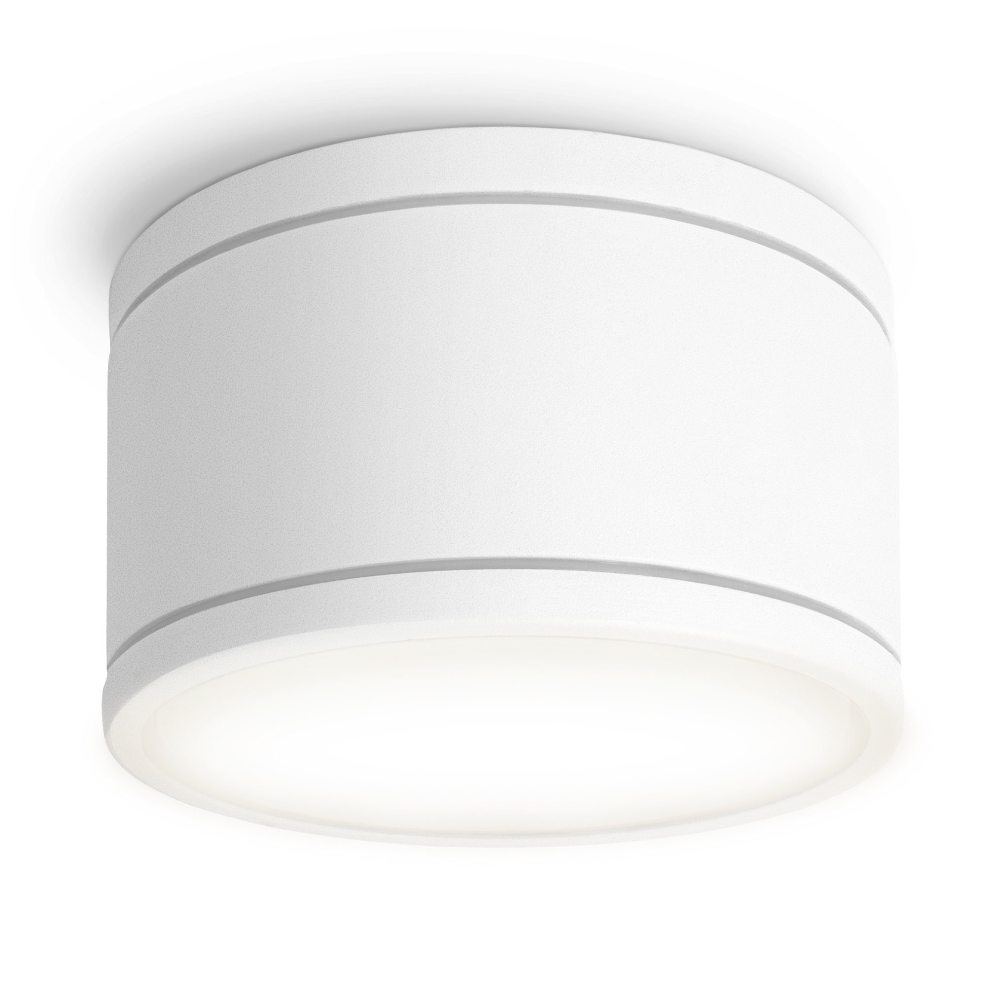 SSC-LUXon Aufbauleuchte CELI-WX Aufbauspot flach weiss fuer Bad, Aussen IP44 mit LED GX53 4,5W, Neutralweiß