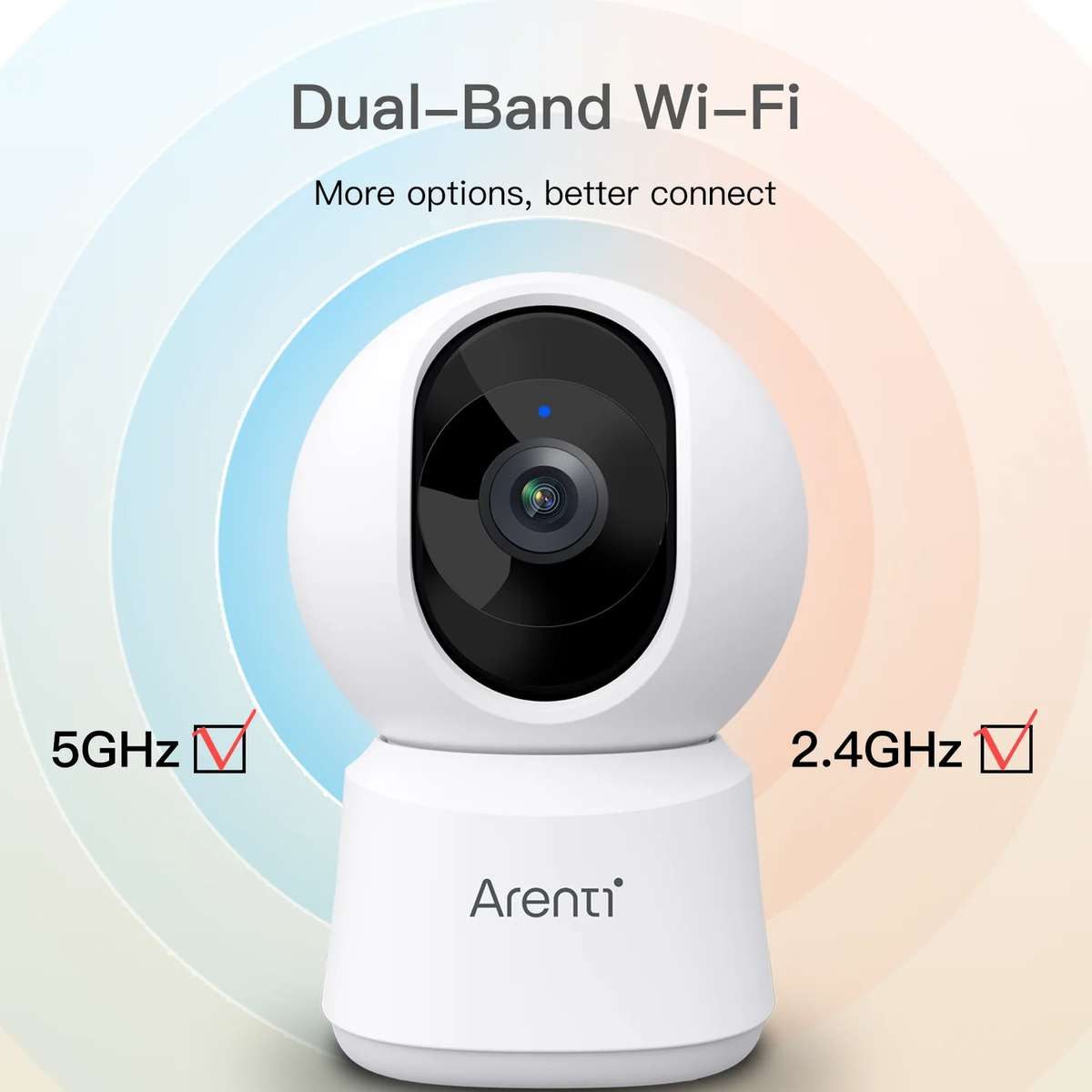 Arenti IP-Überwachungskamera Arenti Indoor 5G Wi-Fi UHD 3K5MP Pan Tilt Zoom Priv Cam