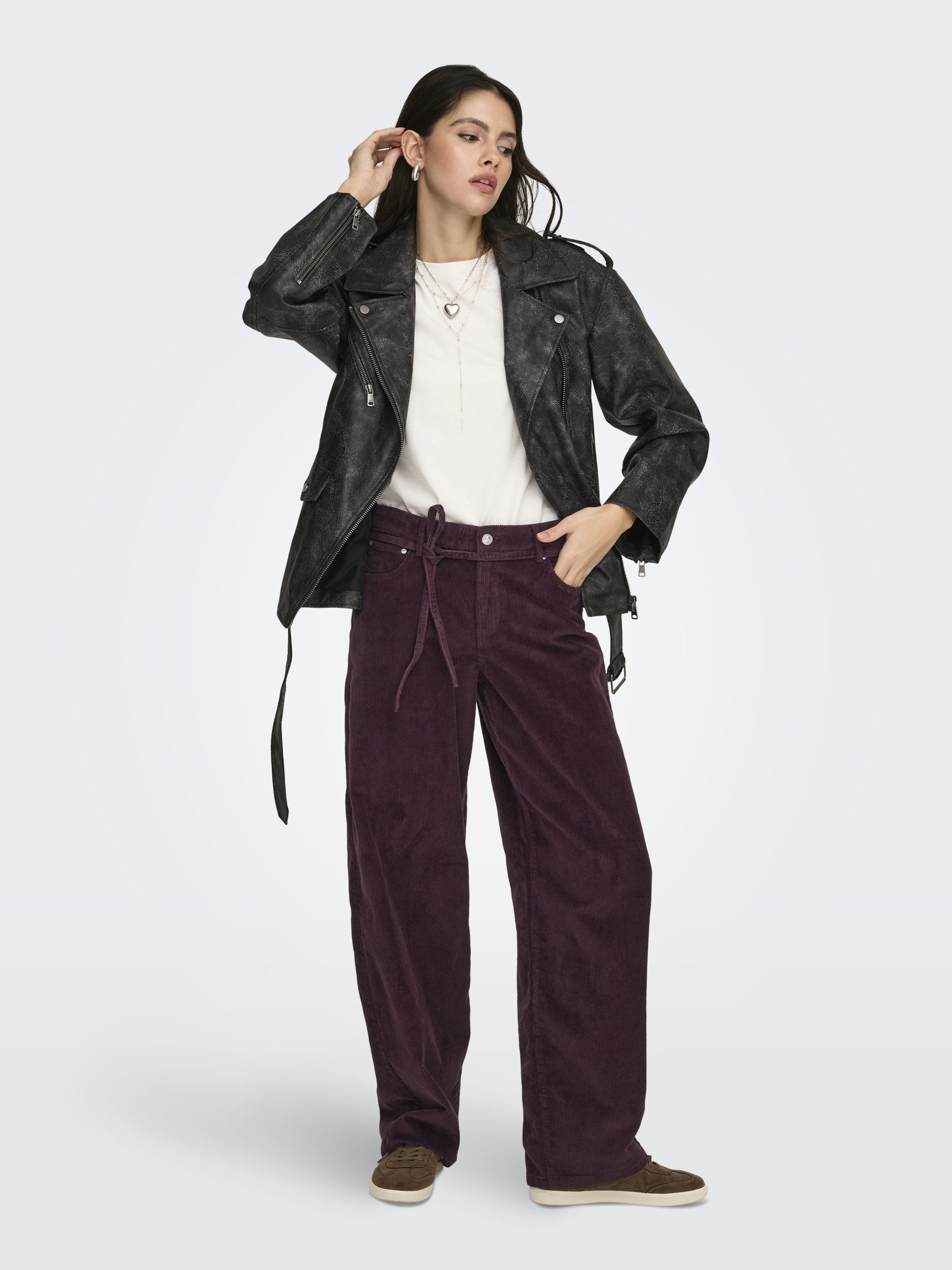 ONLY Stoffhose ONLGIANNA-GLOBAL MW STR BELT CORD P
