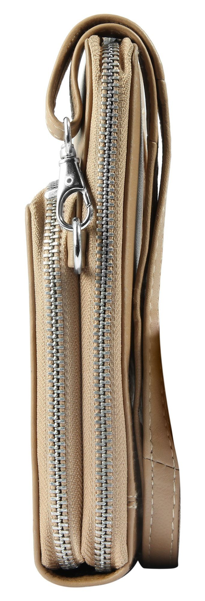 AKZENT Handytasche Maxi Handyumhängetasche mit Minigeldbörse aus Echtleder (einzeln)
